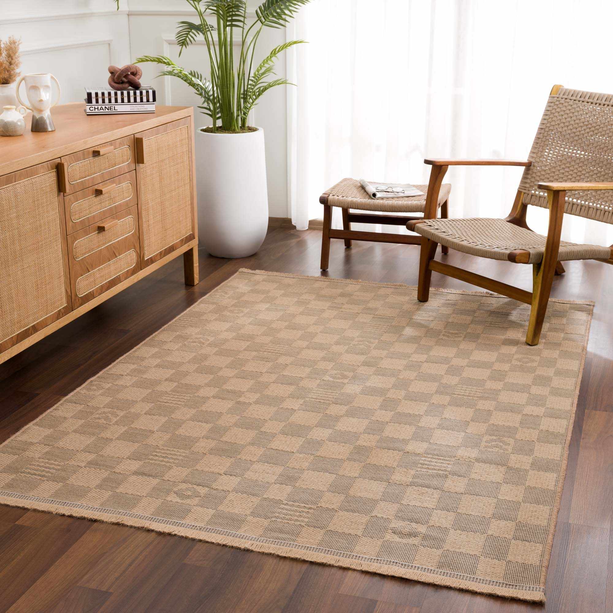Nairi Checkered Washable Jute Rug - Image 3