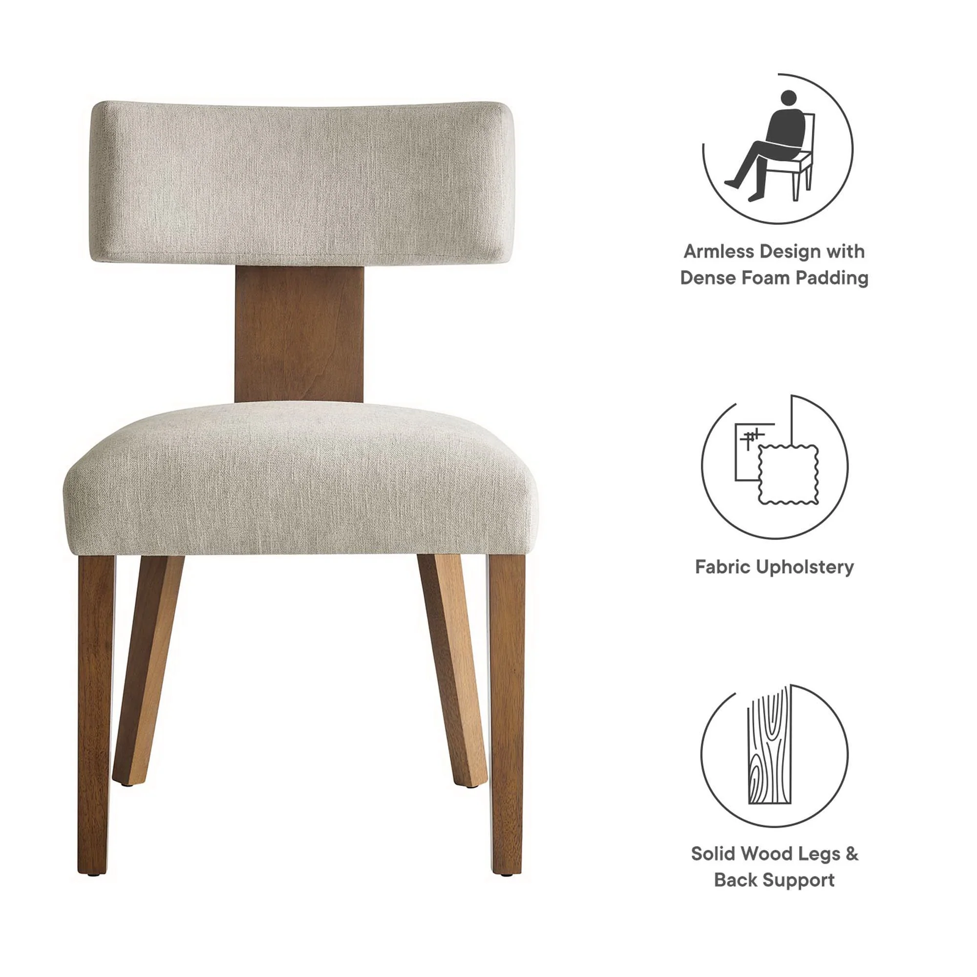 Nalani Fabric Upholstered Dining Chairs Set of 2 by Modway - Image 20