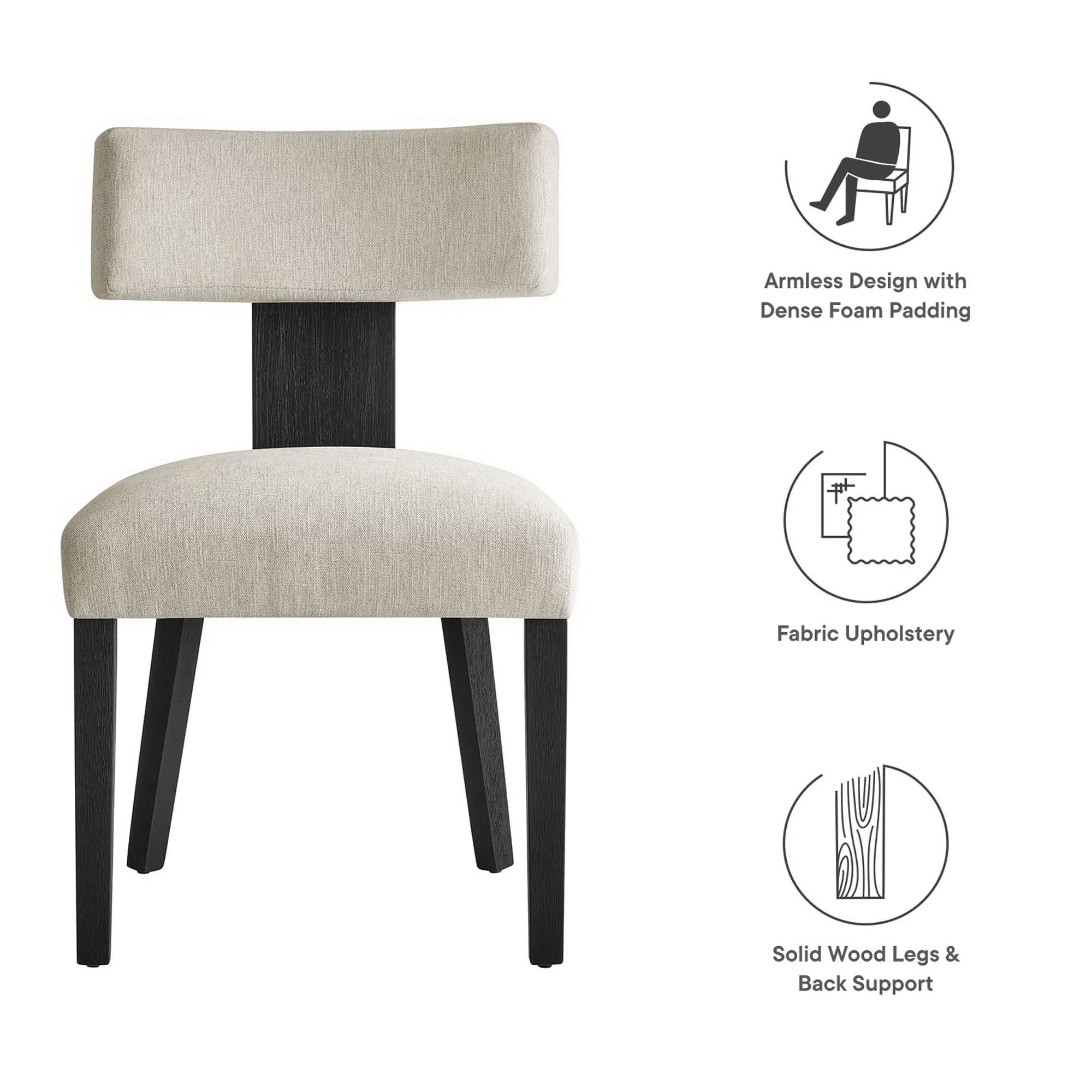 Nalani Fabric Upholstered Dining Chairs Set of 2 by Modway - Image 21