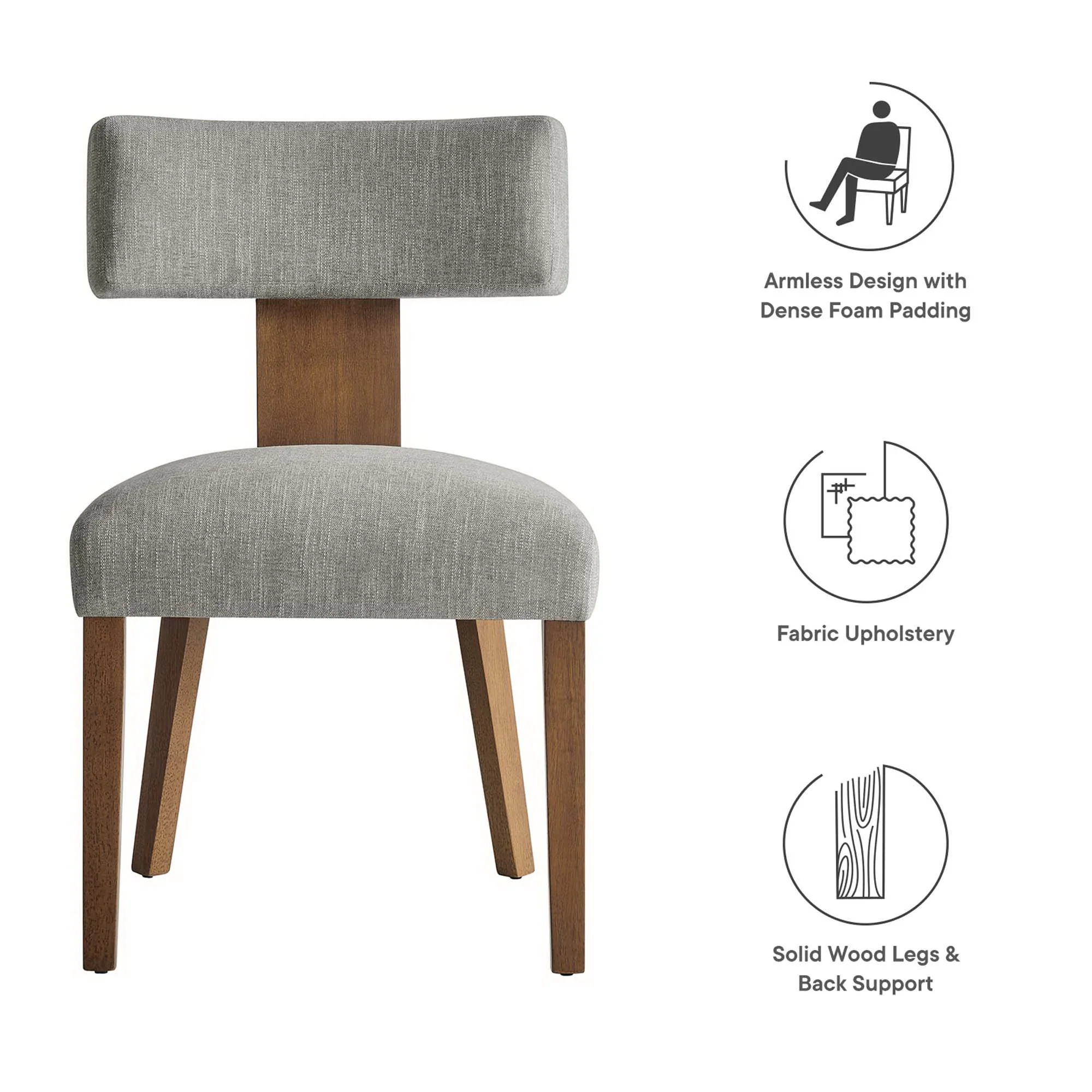 Nalani Fabric Upholstered Dining Chairs Set of 2 by Modway - Image 3