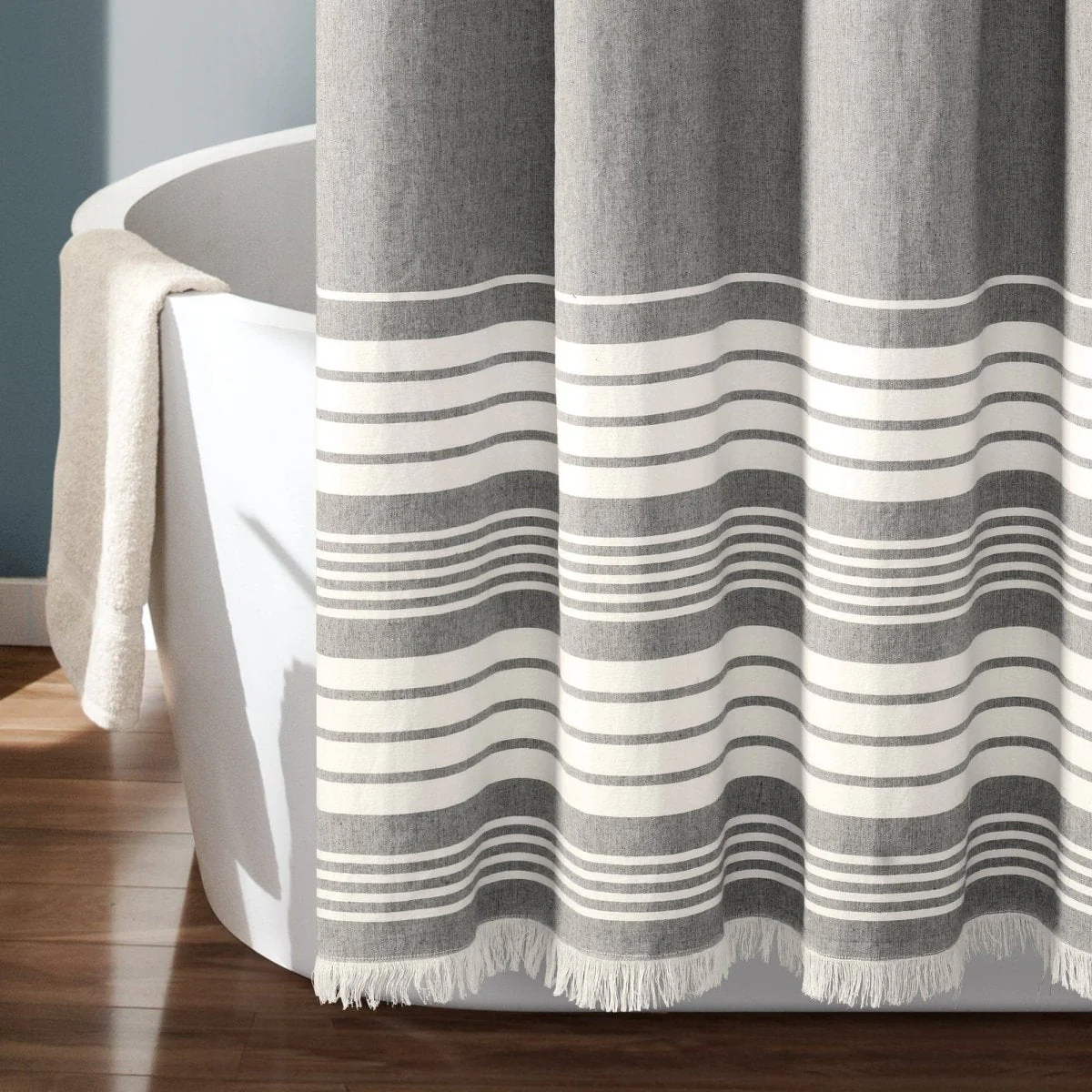 Nantucket Yarn Dyed Tassel Fringe Shower Curtain - Image 10