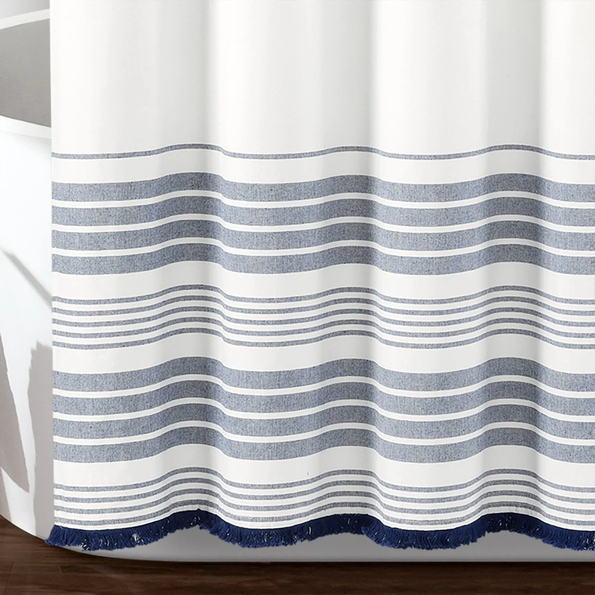 Nantucket Yarn Dyed Tassel Fringe Shower Curtain - Image 27
