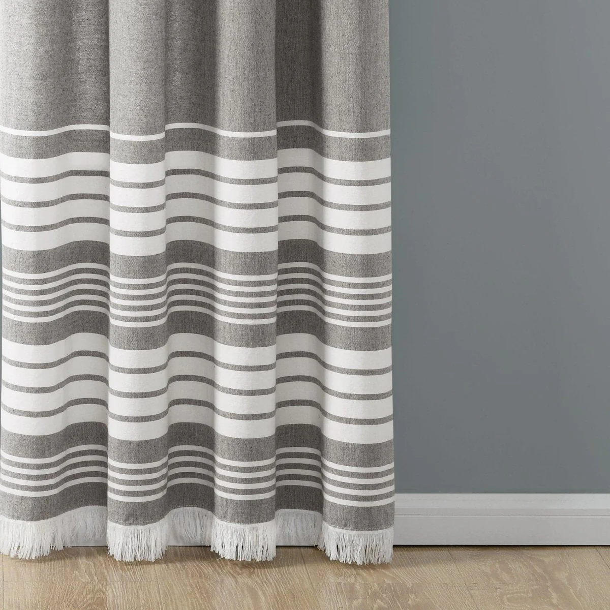Nantucket Yarn Dyed Tassel Fringe Window Curtain Panel Set - Image 13