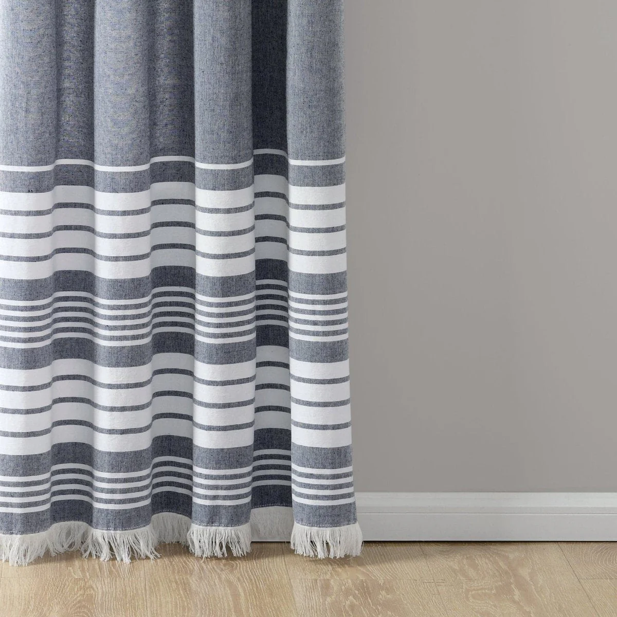 Nantucket Yarn Dyed Tassel Fringe Window Curtain Panel Set - Image 4