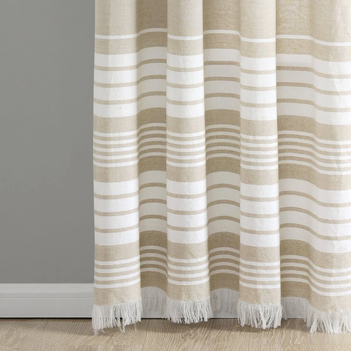 Nantucket Yarn Dyed Tassel Fringe Window Curtain Panel Set - Image 8