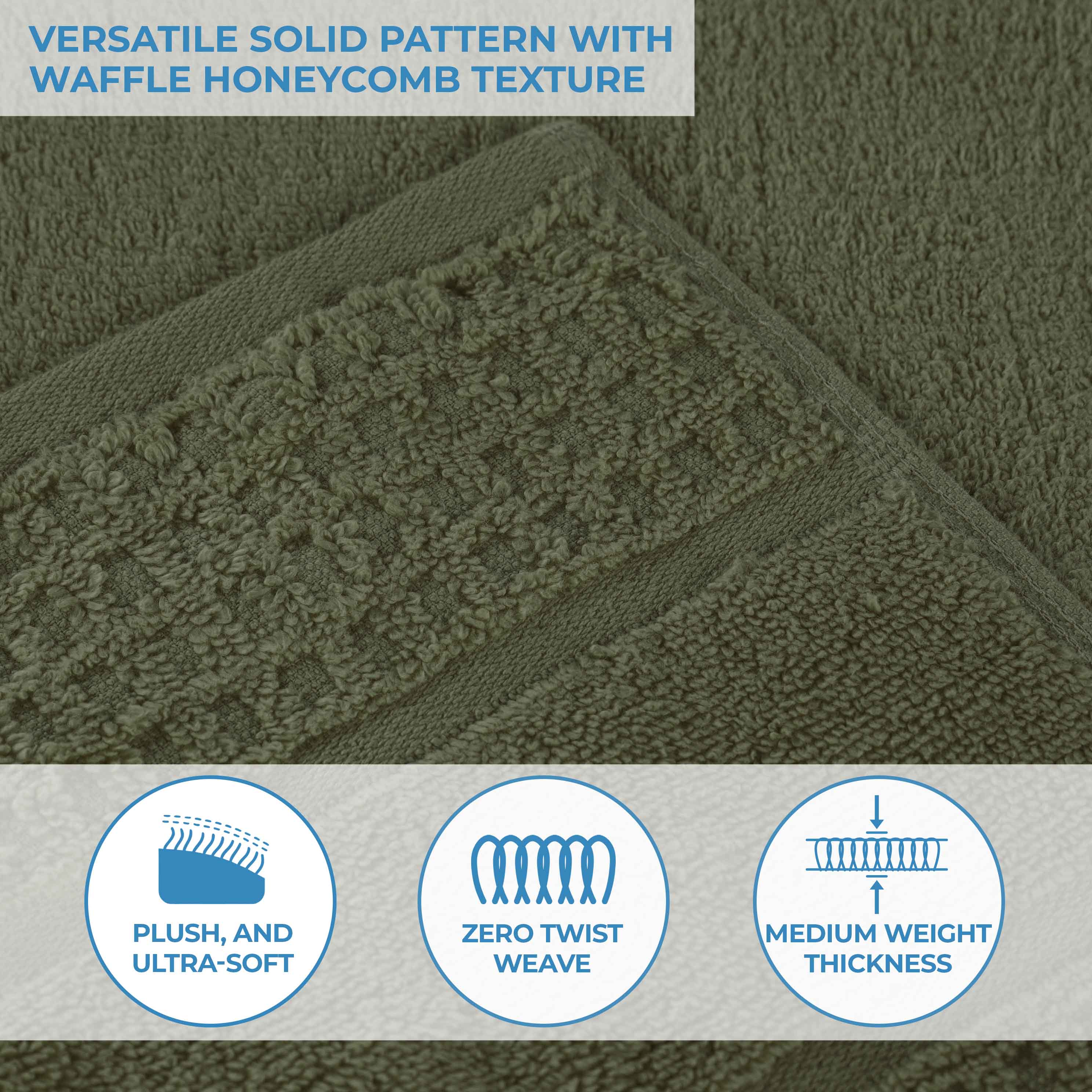 Napa Zero-Twist Cotton Waffle Towel Set 3 Piece - Image 28