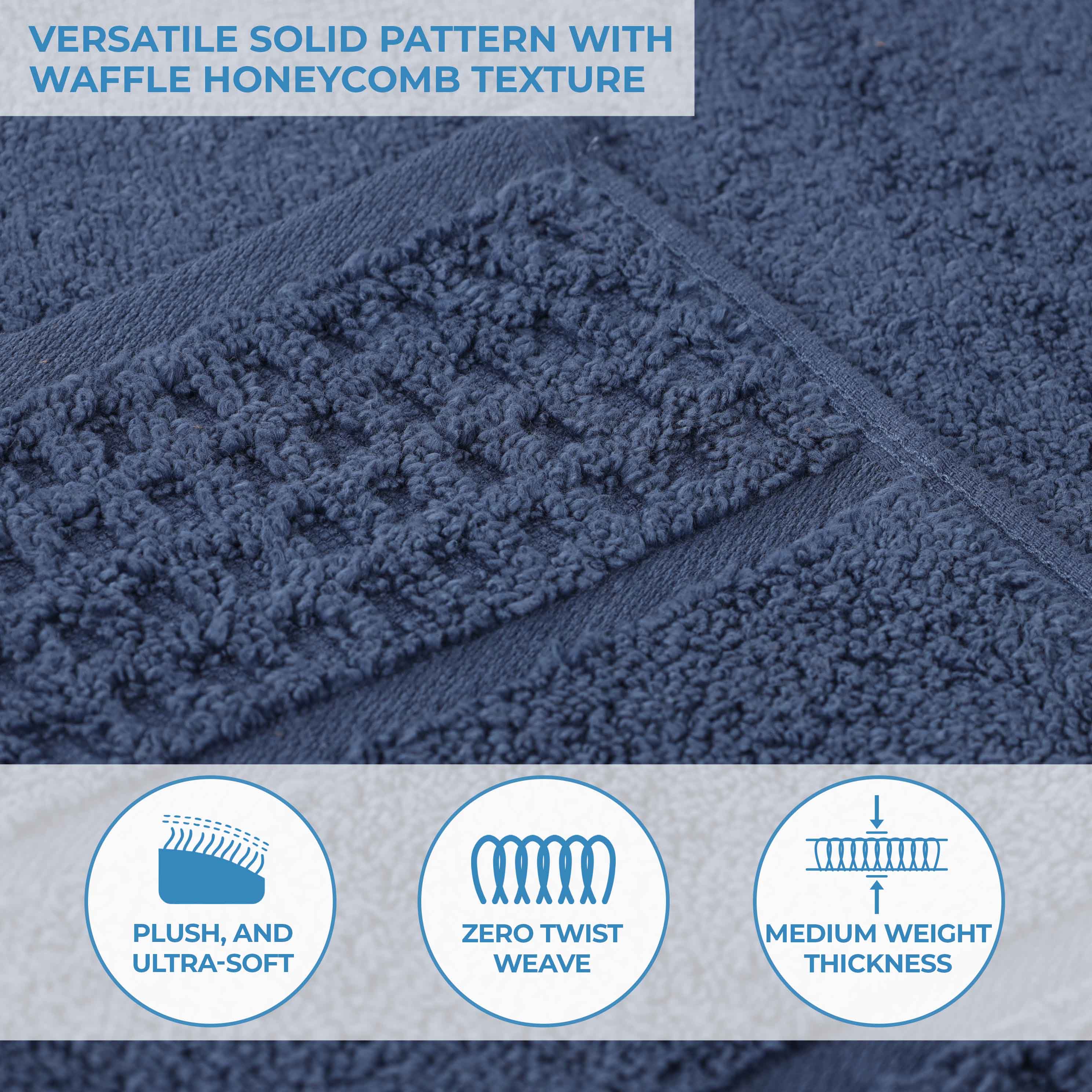 Napa Zero-Twist Cotton Waffle Towel Set 3 Piece - Image 4