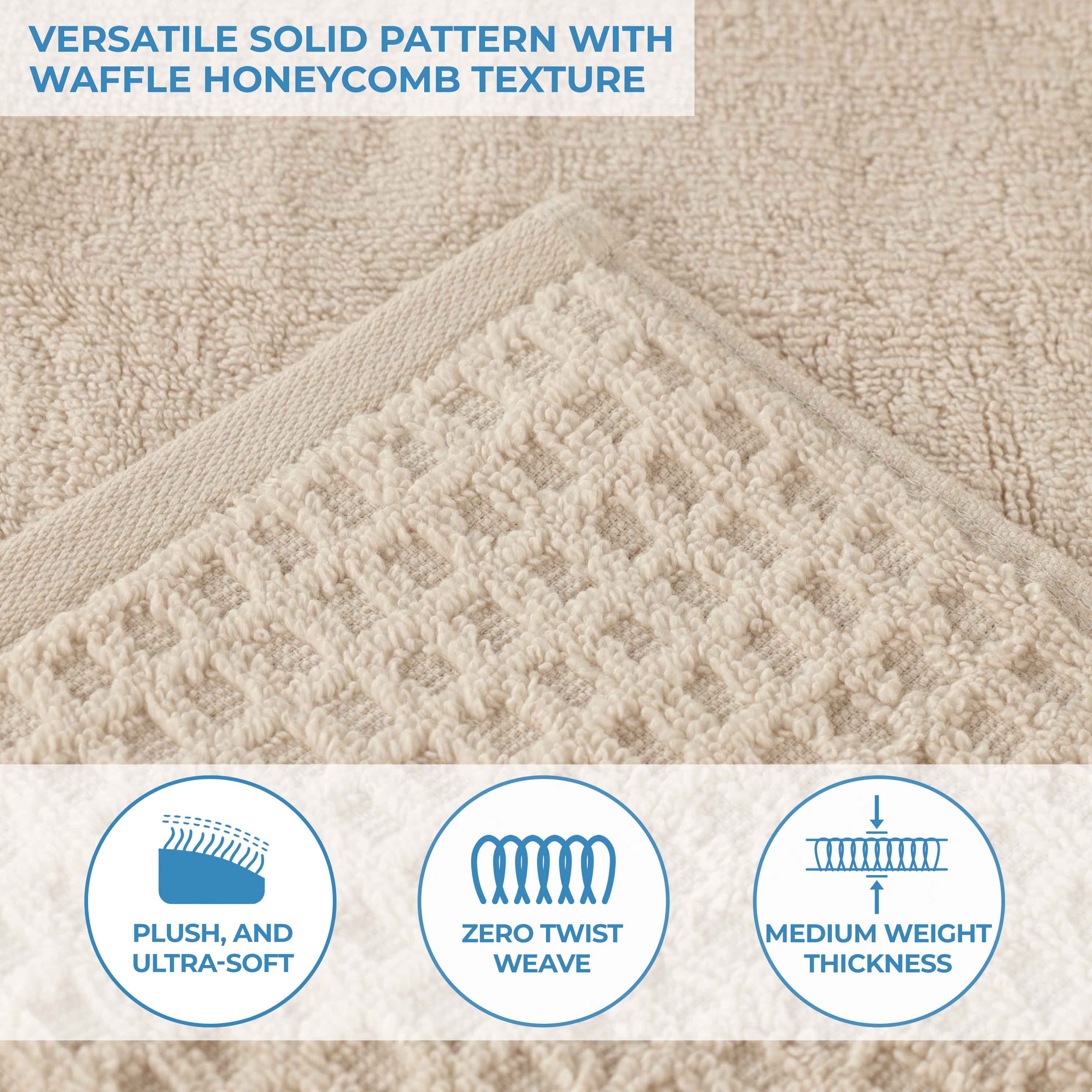 Napa Zero-Twist Cotton Waffle Towel Set 3 Piece - Image 42
