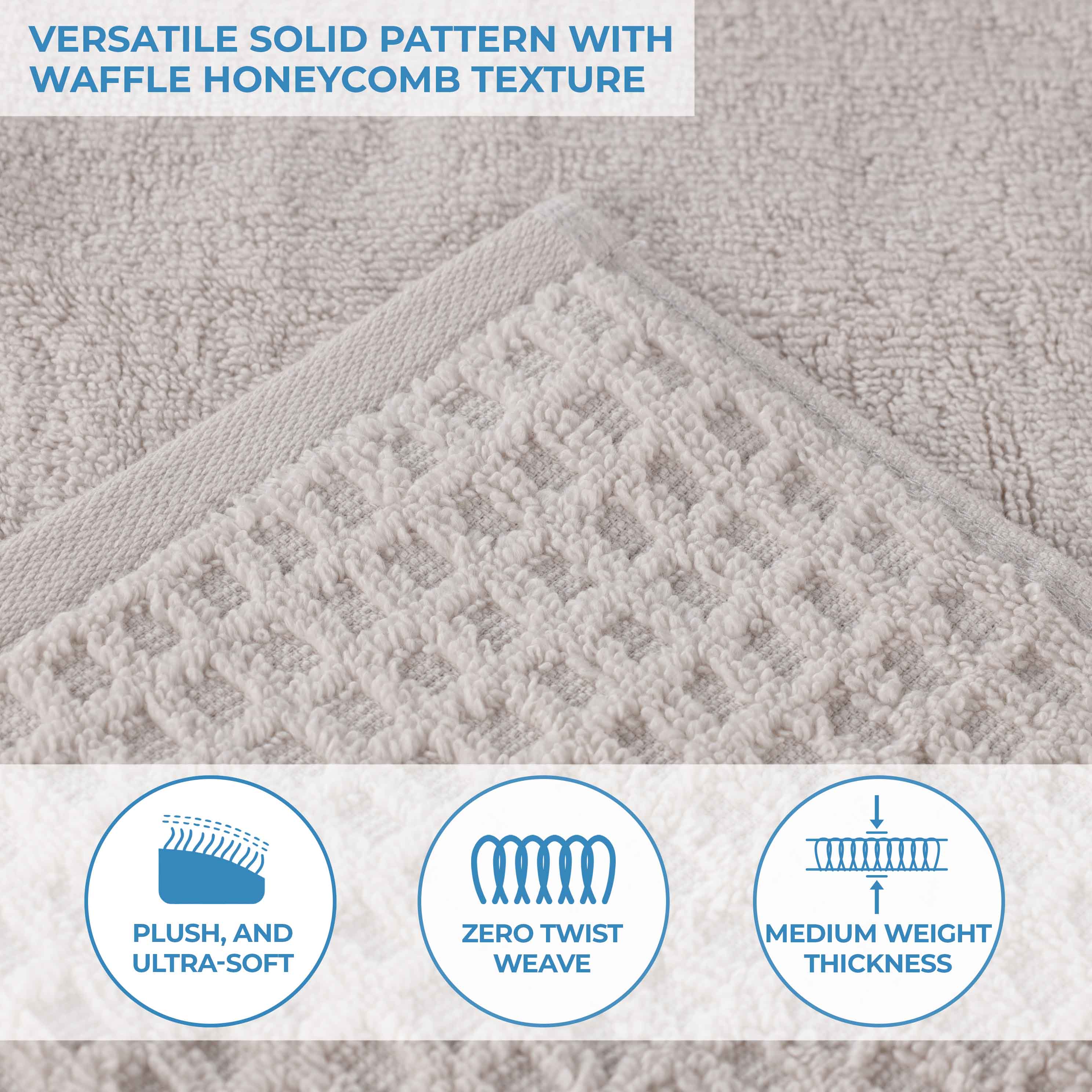 Napa Zero-Twist Cotton Waffle Towel Set 3 Piece - Image 57