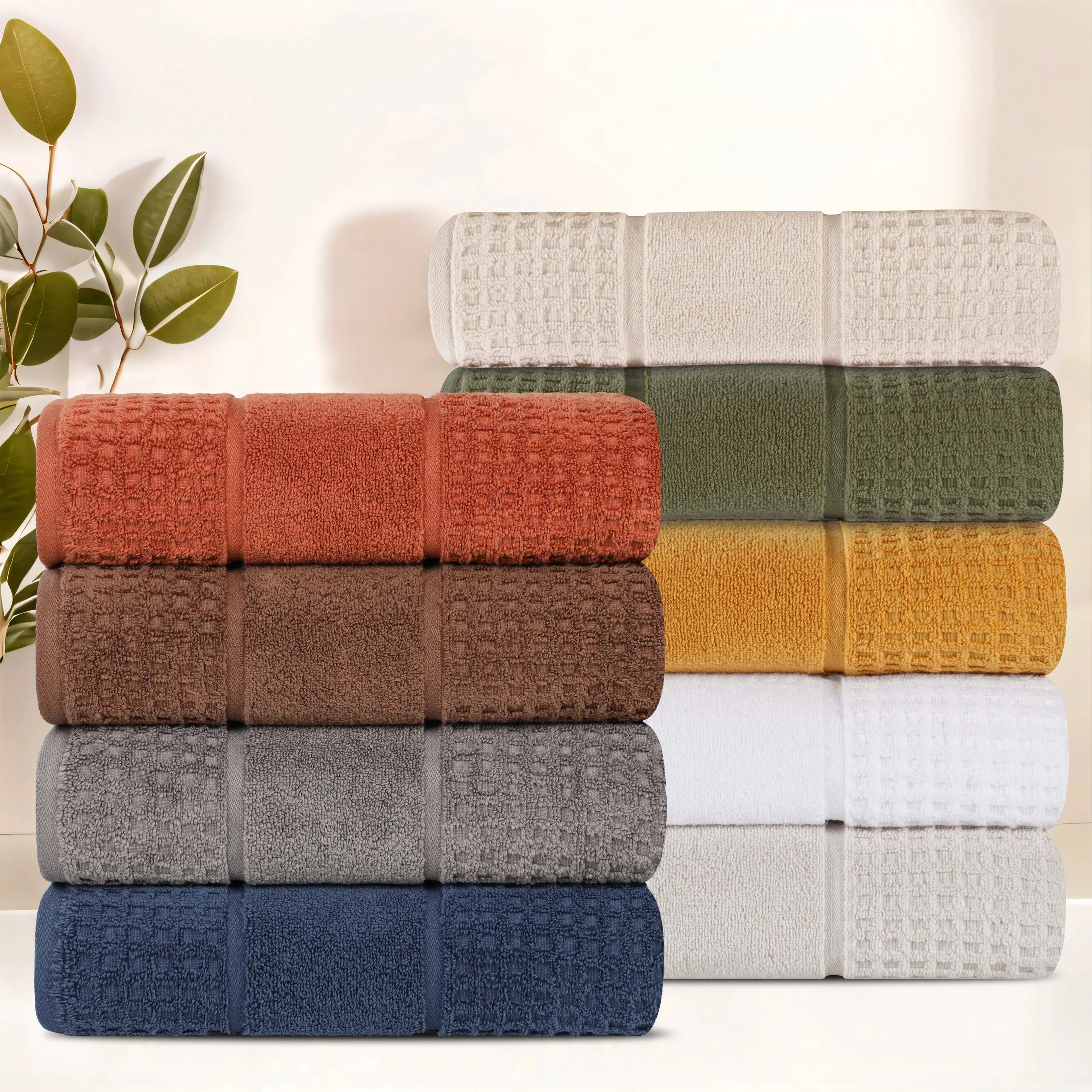 Napa Zero-Twist Cotton Waffle Towel Set 3 Piece - Image 68