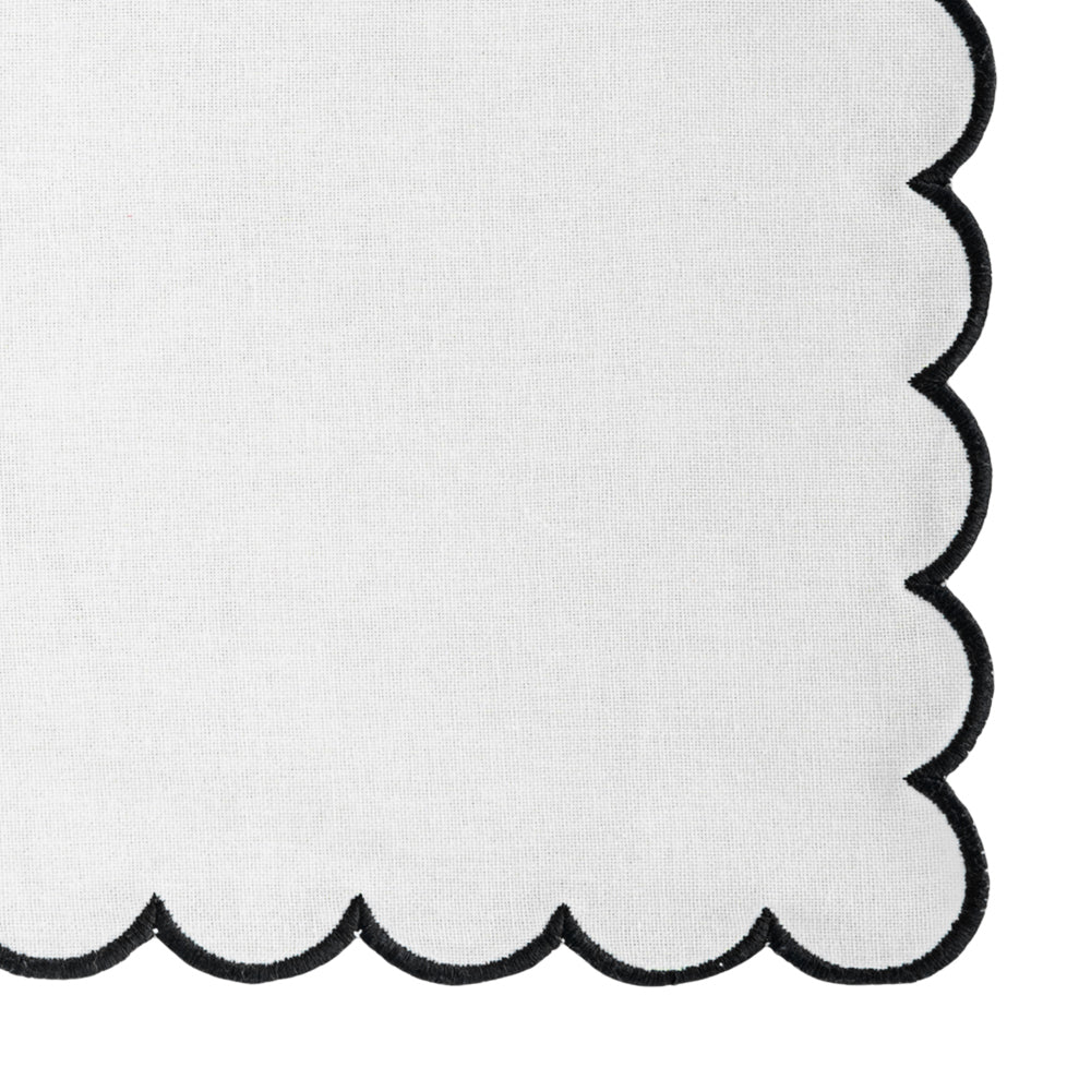 Napkins Black and White - Closewave Scalloped Edge - Image 6