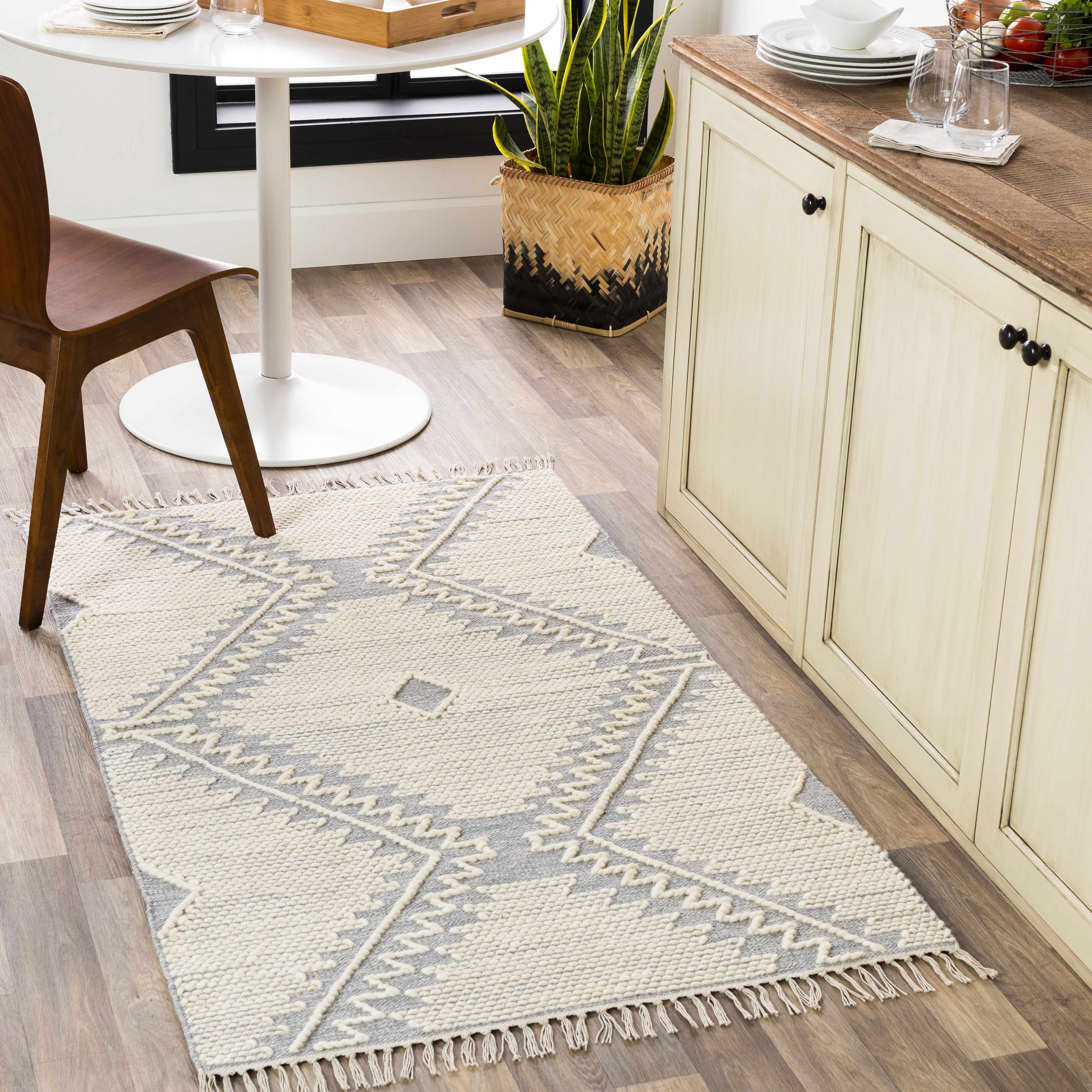 Naranjito Cream/Slate Trellis 2x3 Rug - Clearance - Image 3