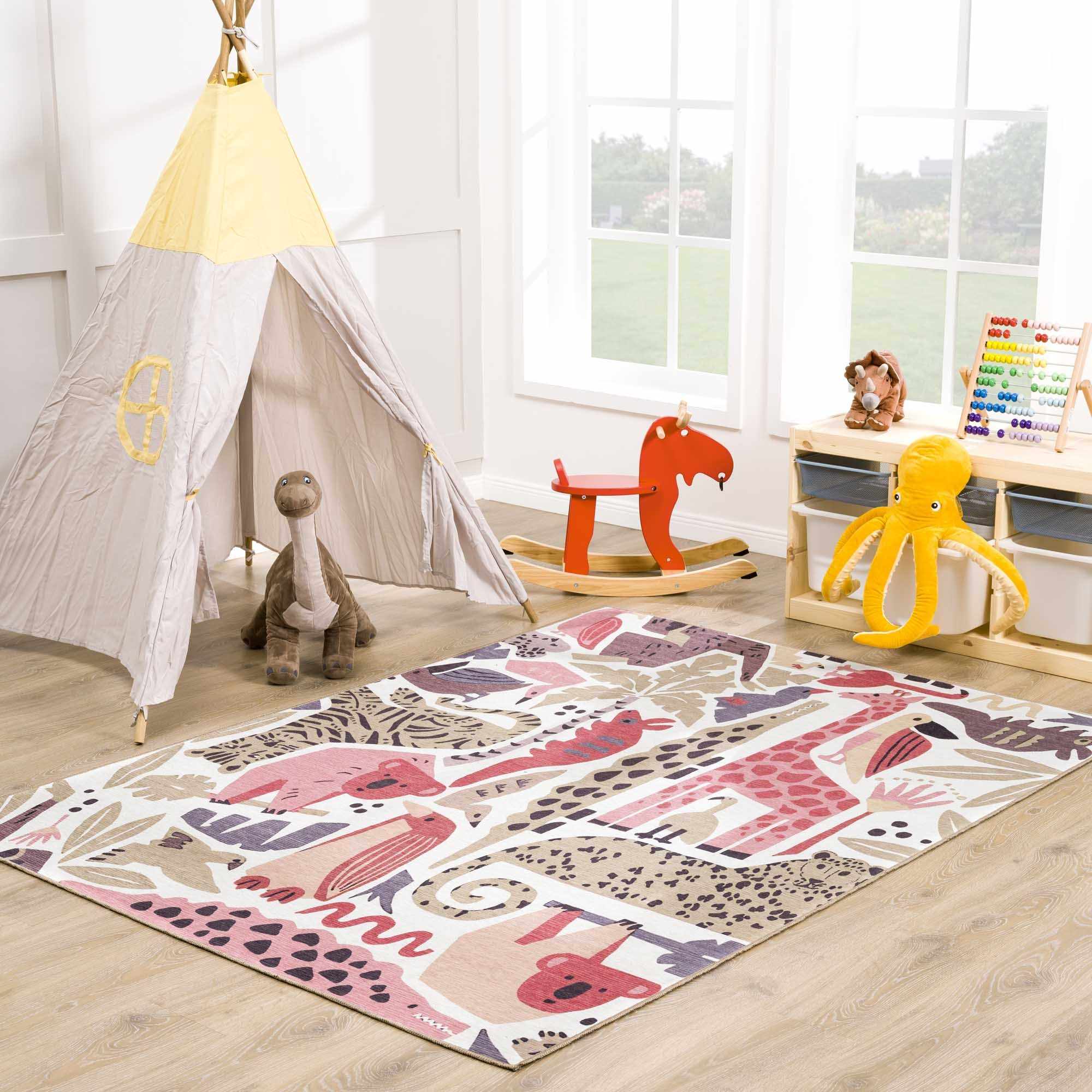 Natal Animal Print Washable Kids Rug - Image 2