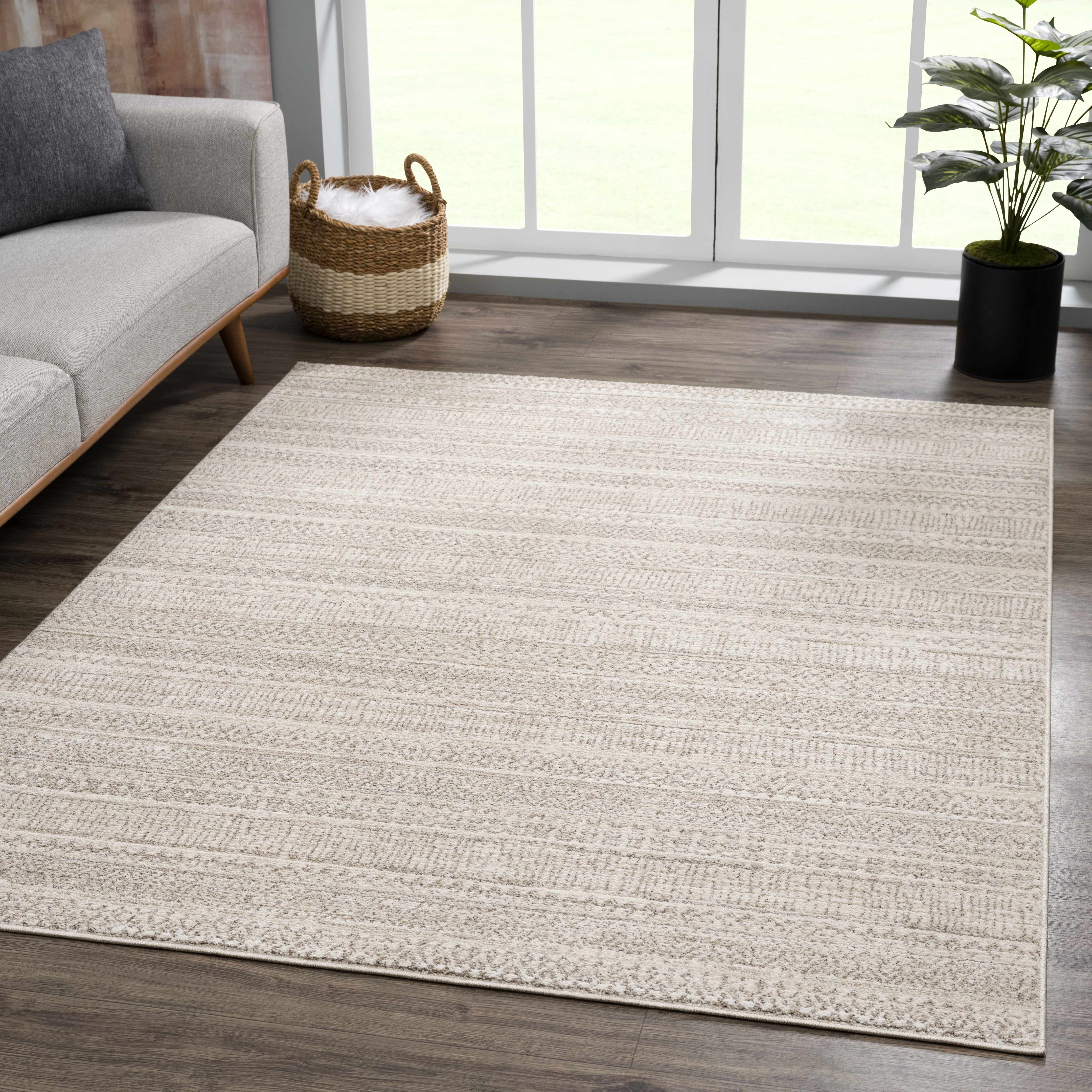 Nate Beige Tribal High Pile Carpet - Image 2