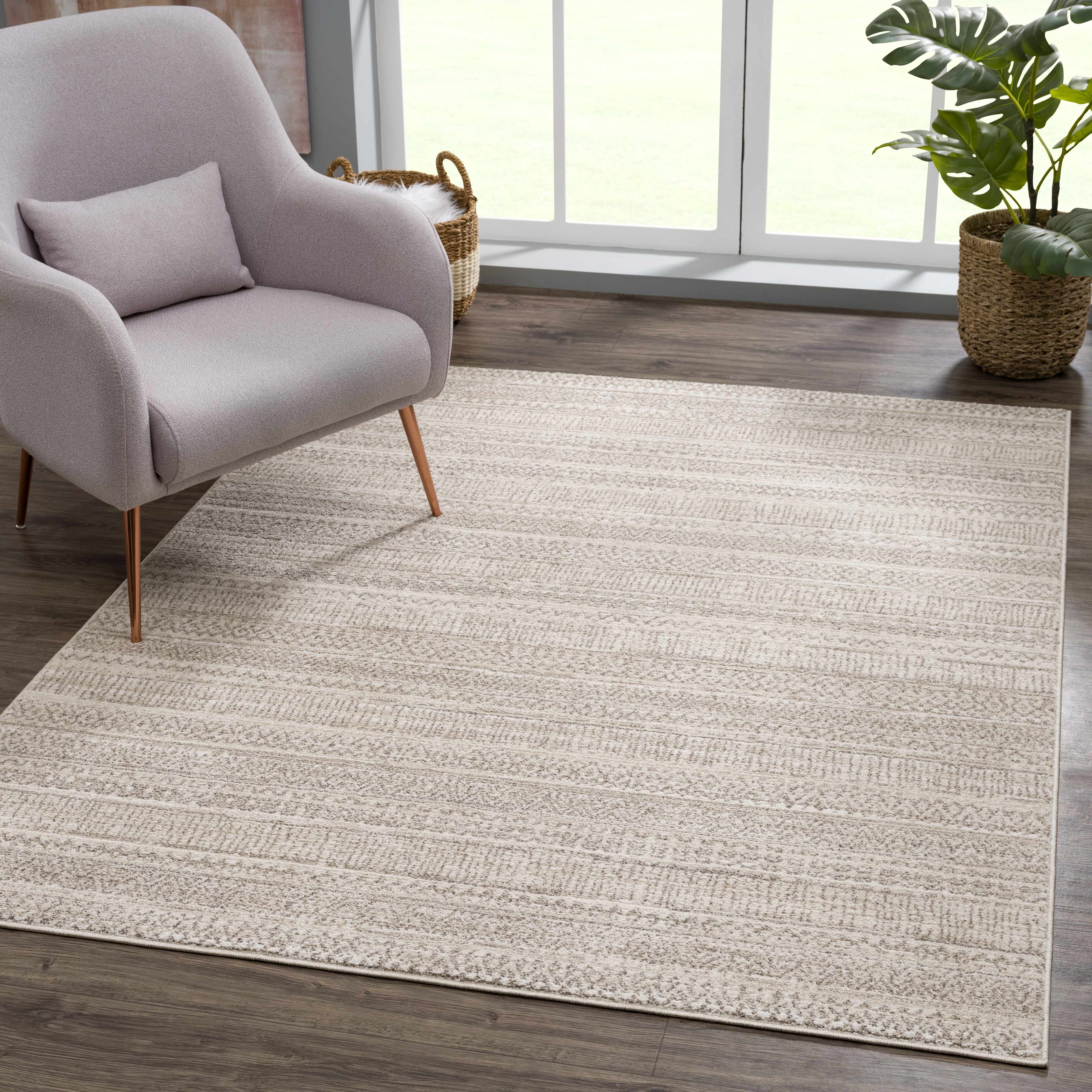 Nate Beige Tribal High Pile Carpet - Image 3