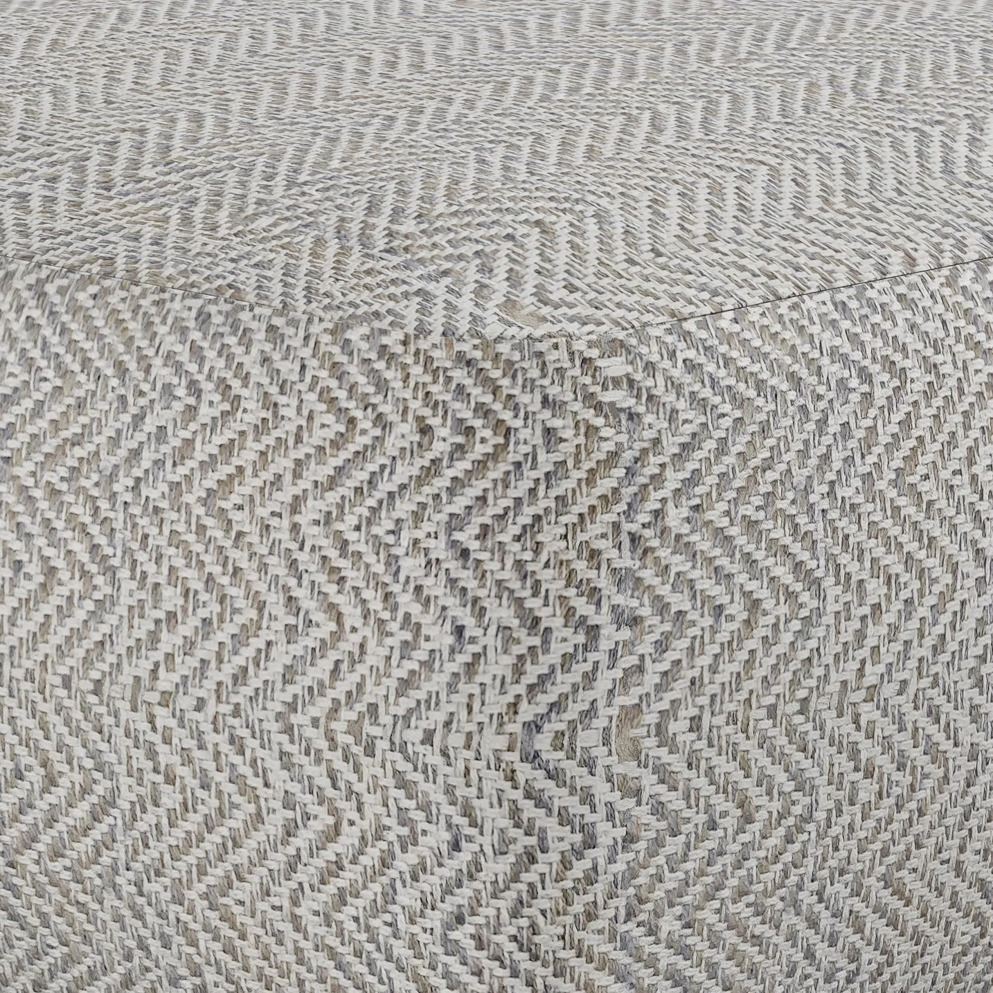 Nate Square Pouf Patterned Grey Melange - Image 2