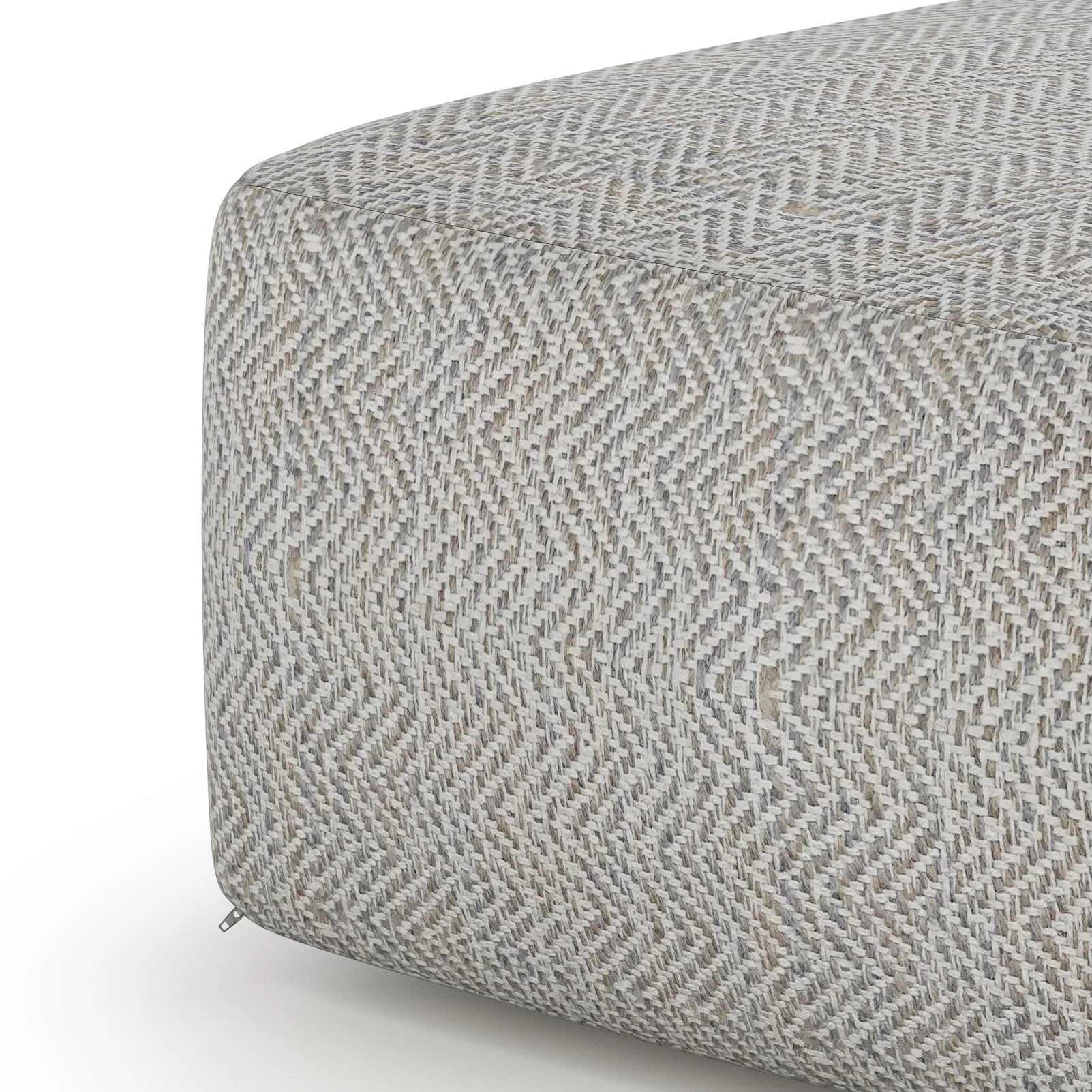 Nate Square Pouf Patterned Grey Melange - Image 3