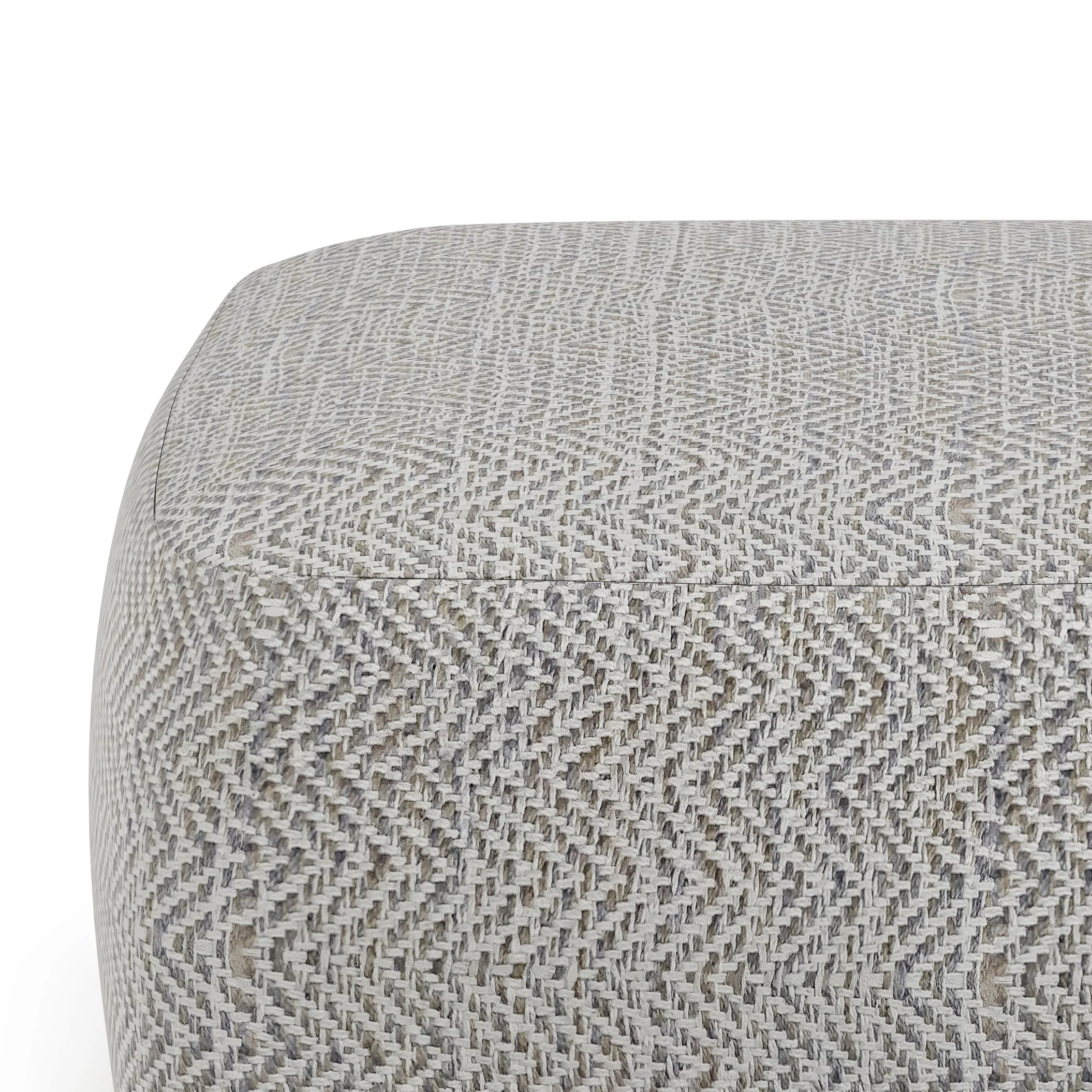 Nate Square Pouf Patterned Grey Melange - Image 4