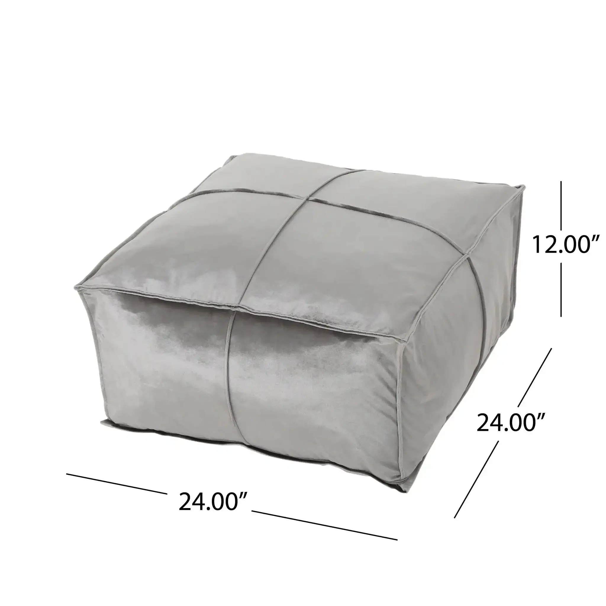 Nati Square Pouf Ottoman And Floor Cushion - Smoke - Image 4