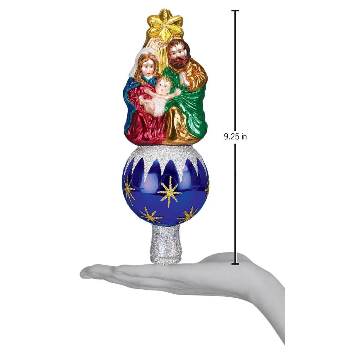Nativity Tree Top Blown-Glass Christmas Ornament - Image 3