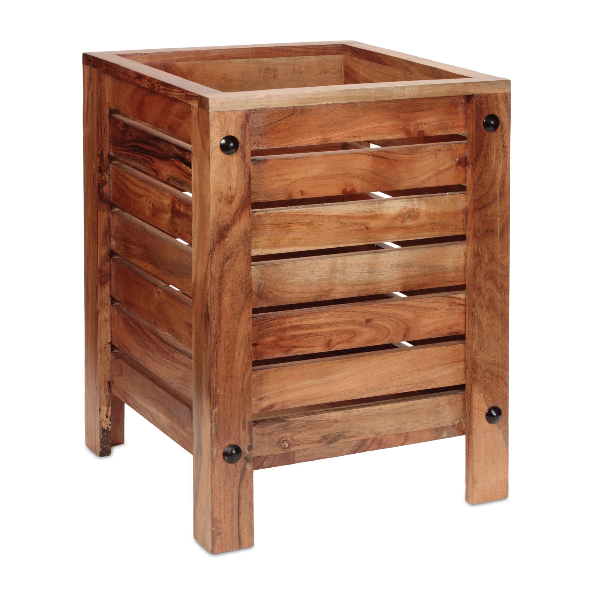 Natural Mango Wood Box Planter (Set of 2) - Image 3
