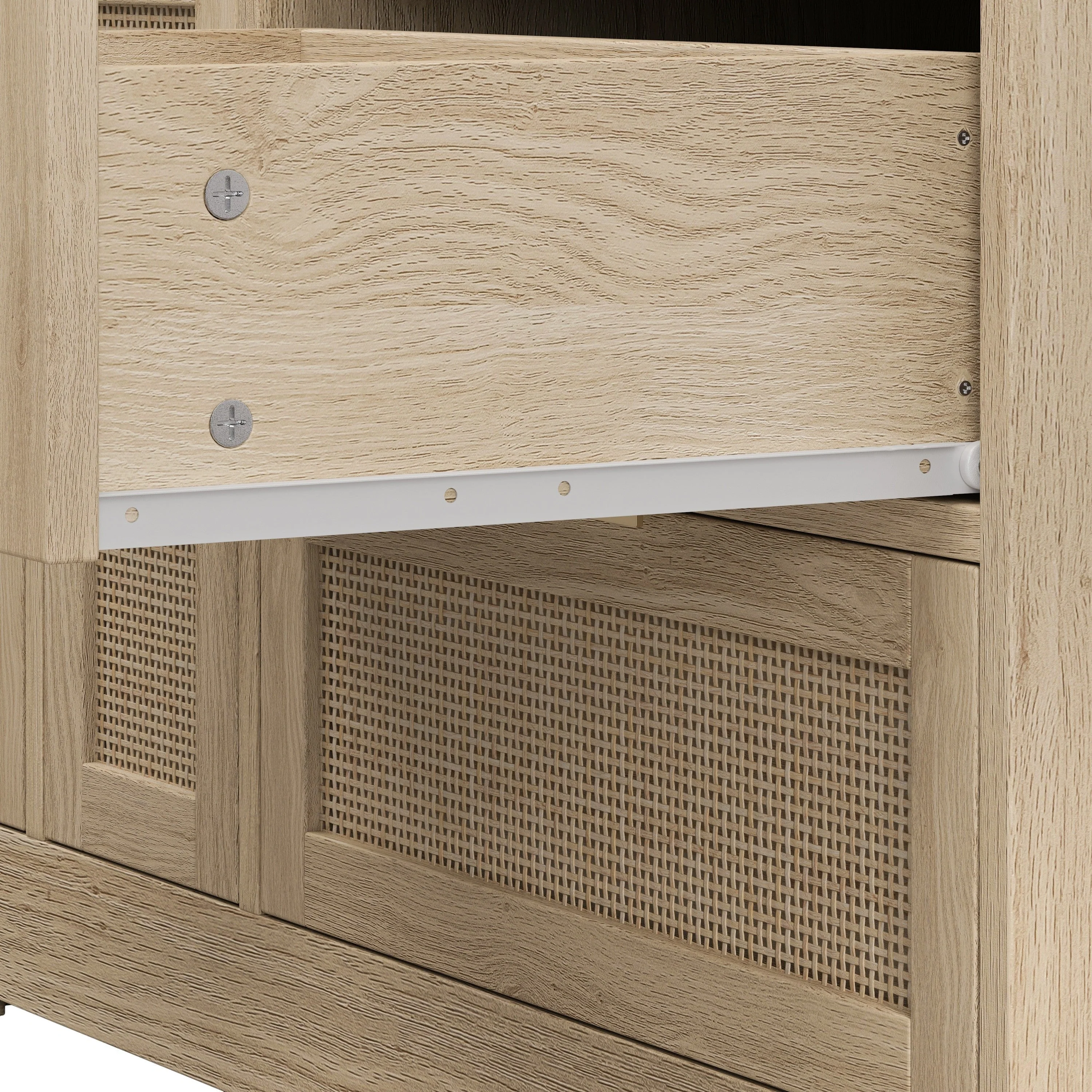 Natural Rattan Locker with 9 Drawers and Metal Handles - Image 7