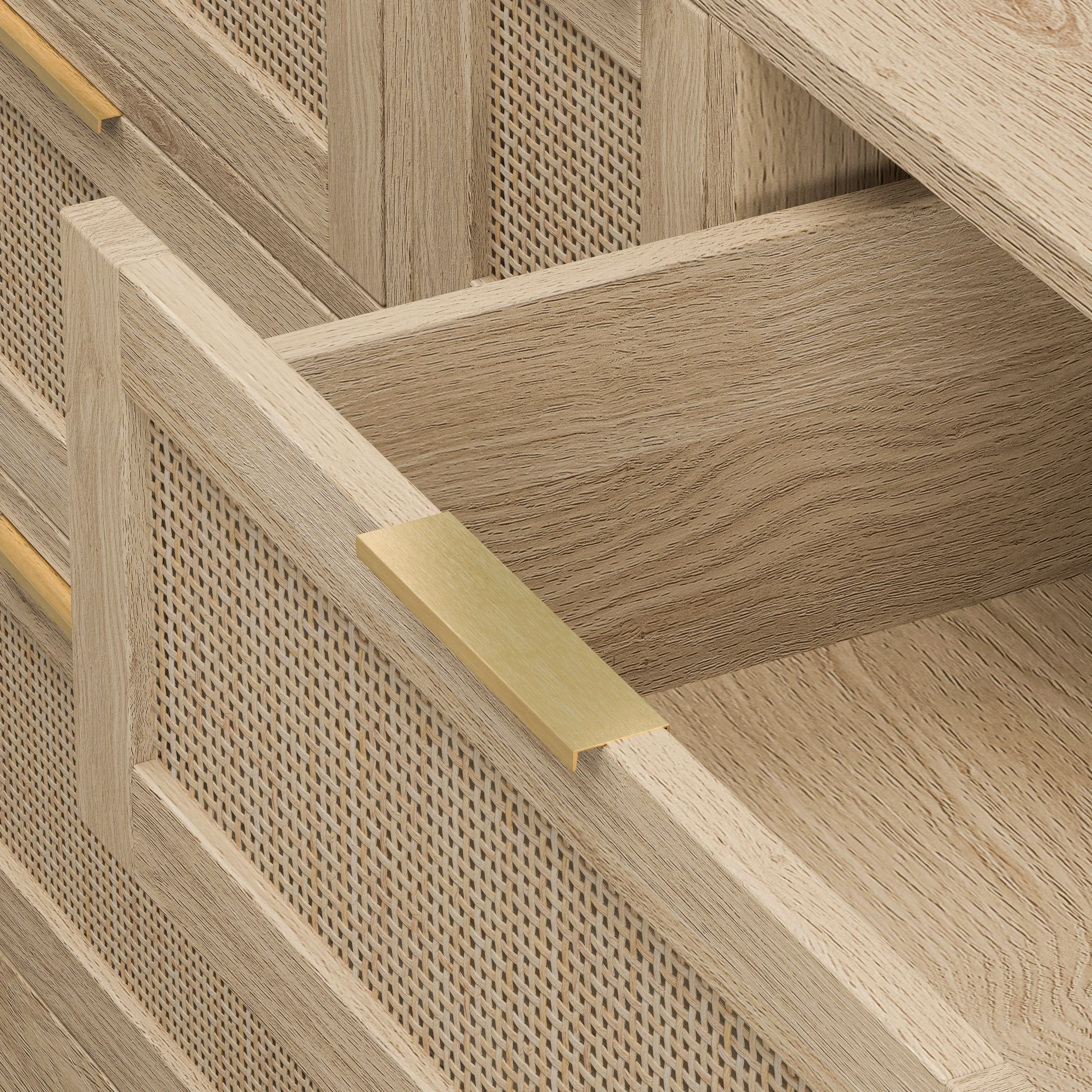 Natural Rattan Locker with 9 Drawers and Metal Handles - Image 8