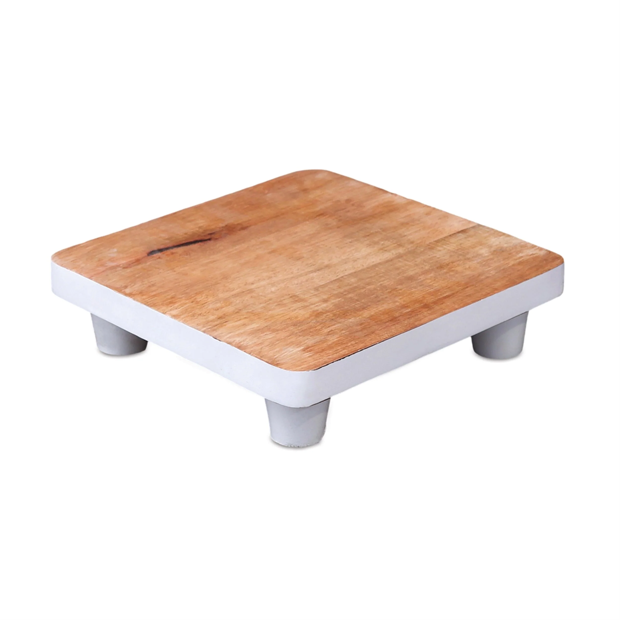 Natural wood pedestal tray (set of 2) - Image 3