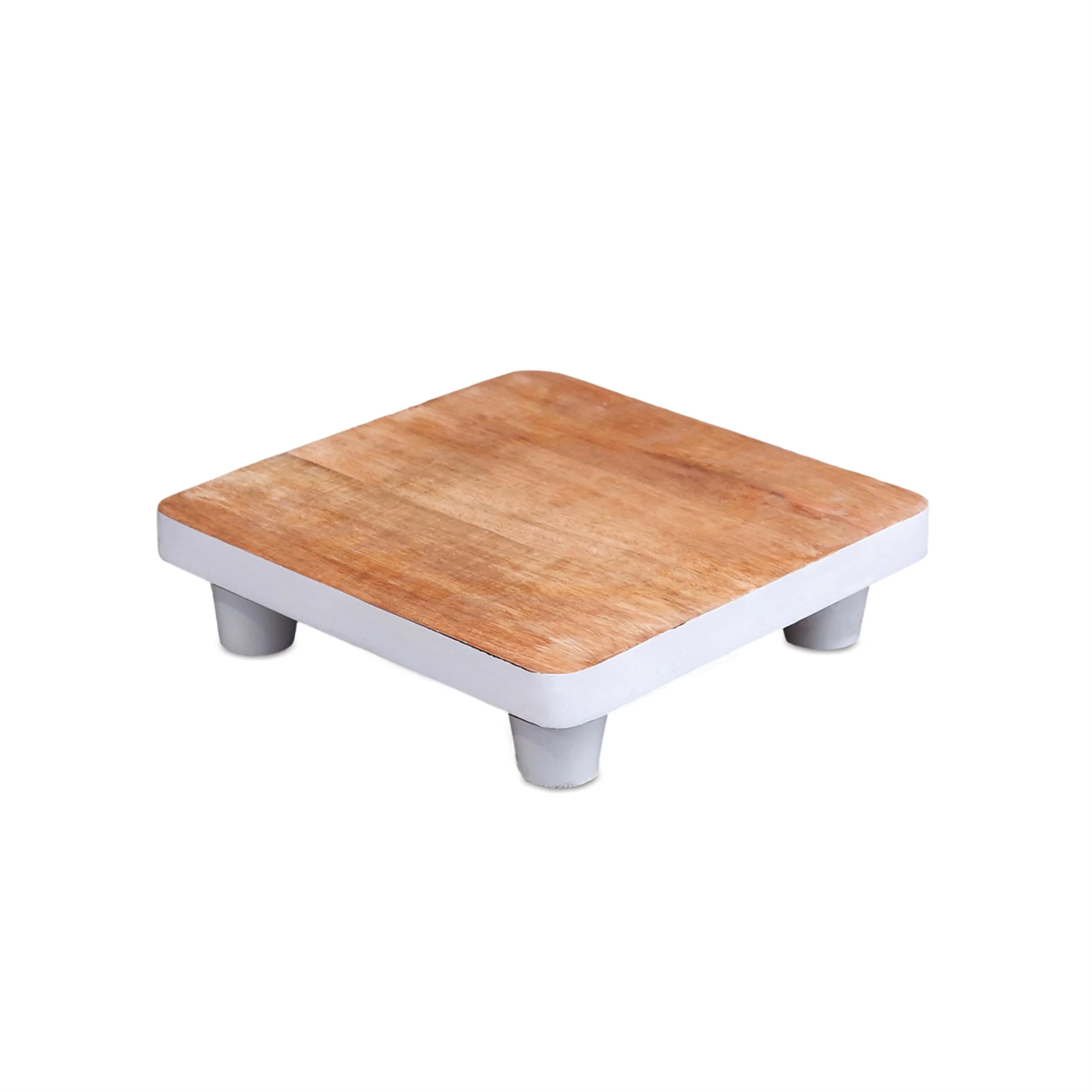 Natural wood pedestal tray (set of 2) - Image 4