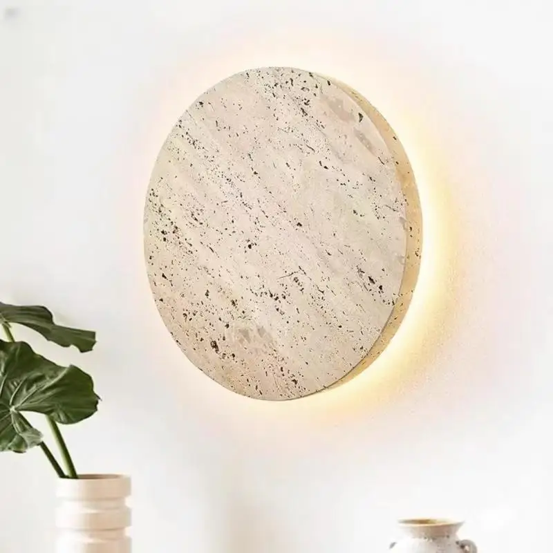 Natural Yellow Stone LED Wall Lamp Bedroom Bedside Hallway Staircase Indoor Light - Image 2