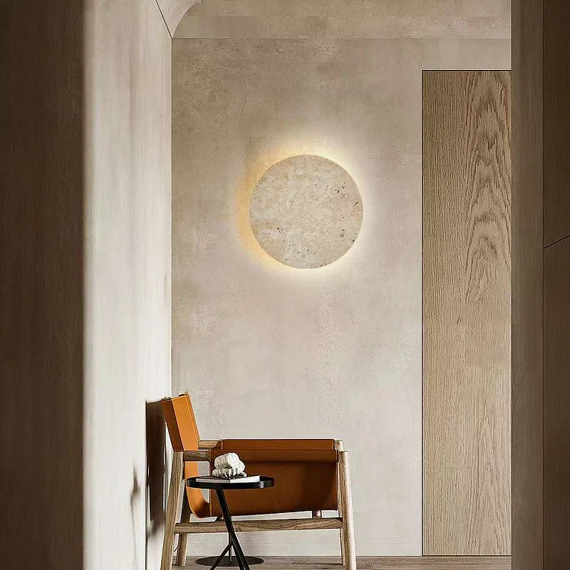 Natural Yellow Stone LED Wall Lamp Bedroom Bedside Hallway Staircase Indoor Light - Image 3