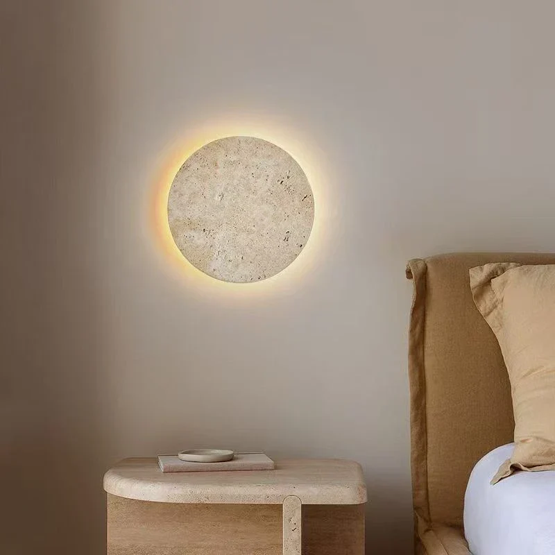 Natural Yellow Stone LED Wall Lamp Bedroom Bedside Hallway Staircase Indoor Light - Image 4