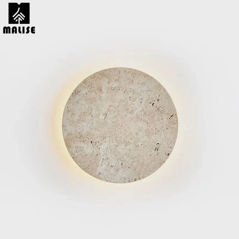 Natural Yellow Stone LED Wall Lamp Bedroom Bedside Hallway Staircase Indoor Light - Image 5