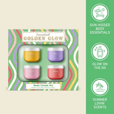NatureWell Bath and Body Gift Sets Golden Glow 4ct - Imperfect Box - Image 3