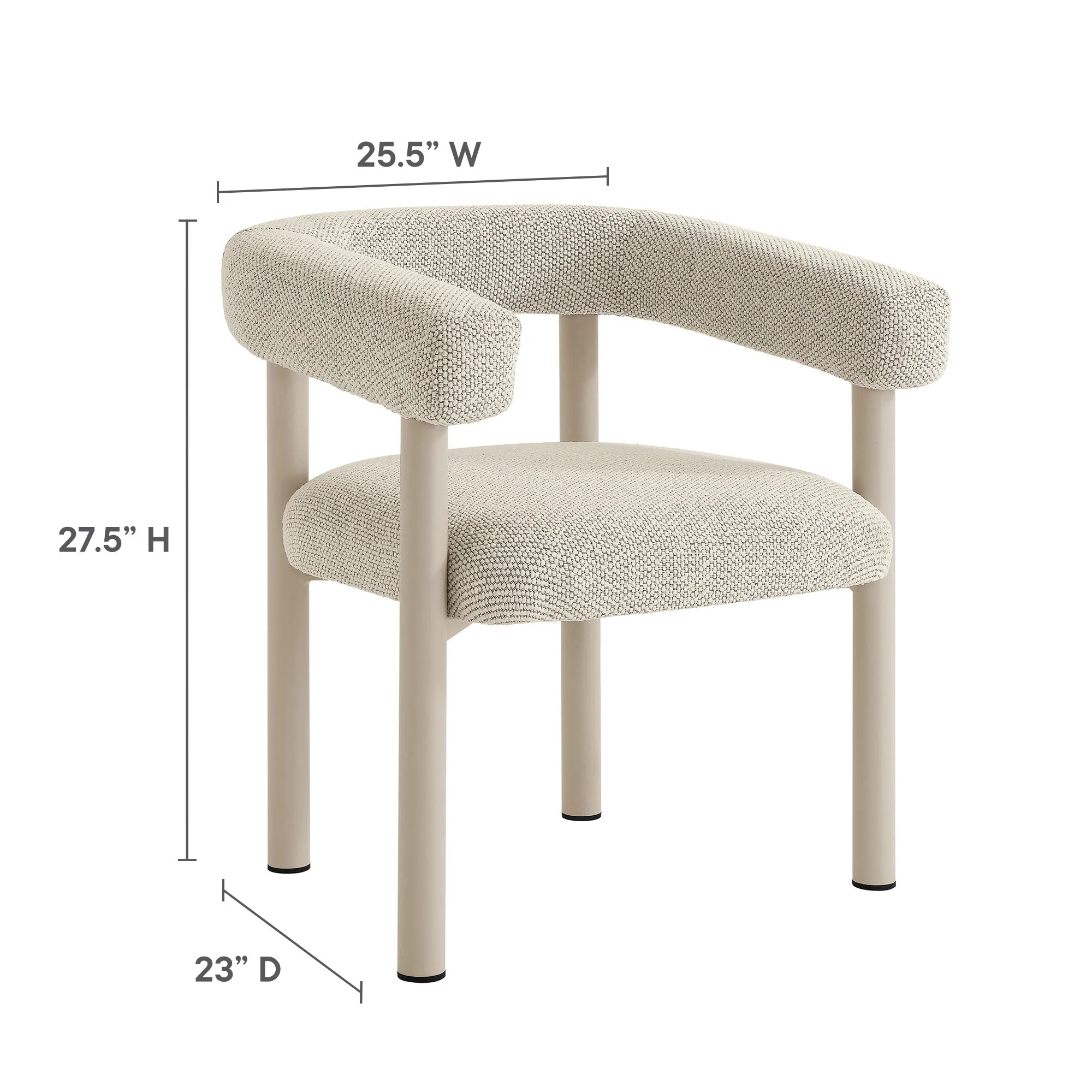 Nautica 5-Piece Round Outdoor Patio Aluminum Dining Table and Chairs Set by Modway - Image 3