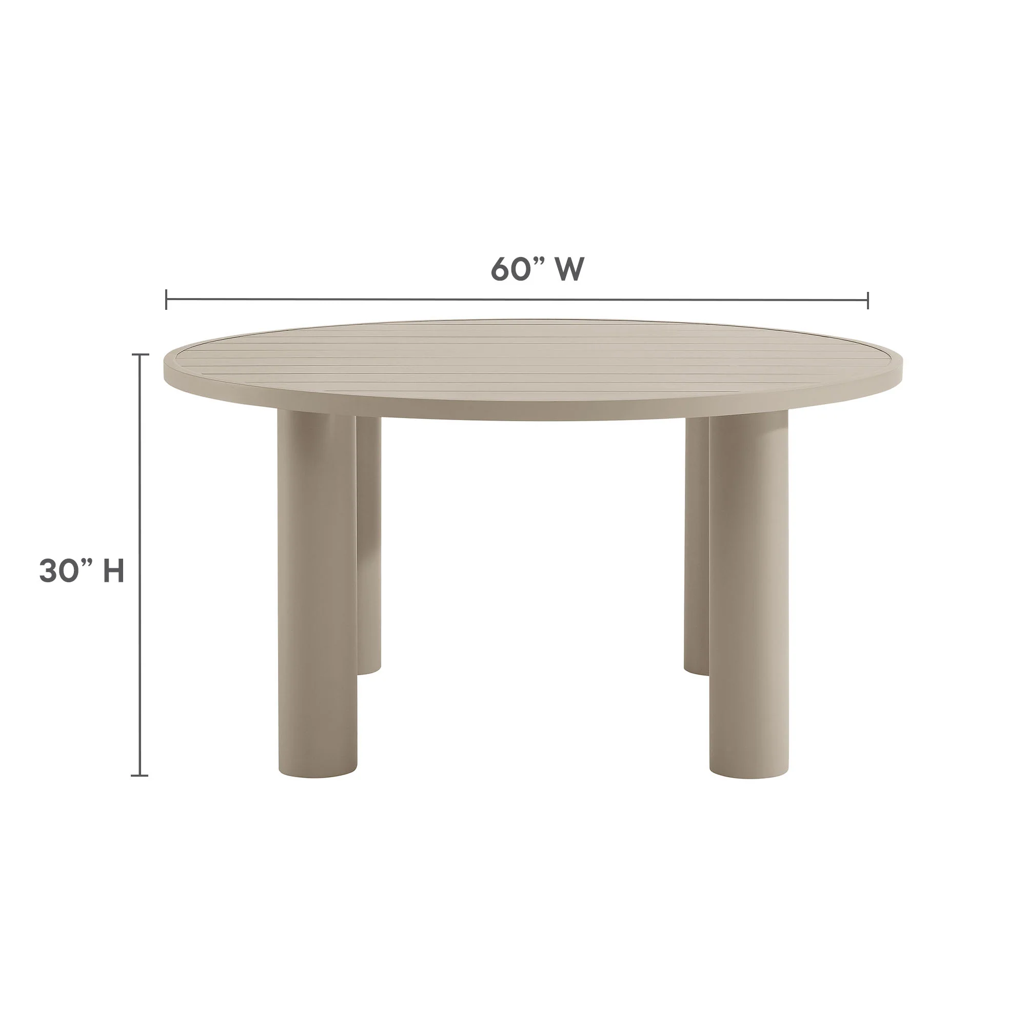 Nautica 5-Piece Round Outdoor Patio Aluminum Dining Table and Chairs Set by Modway - Image 4