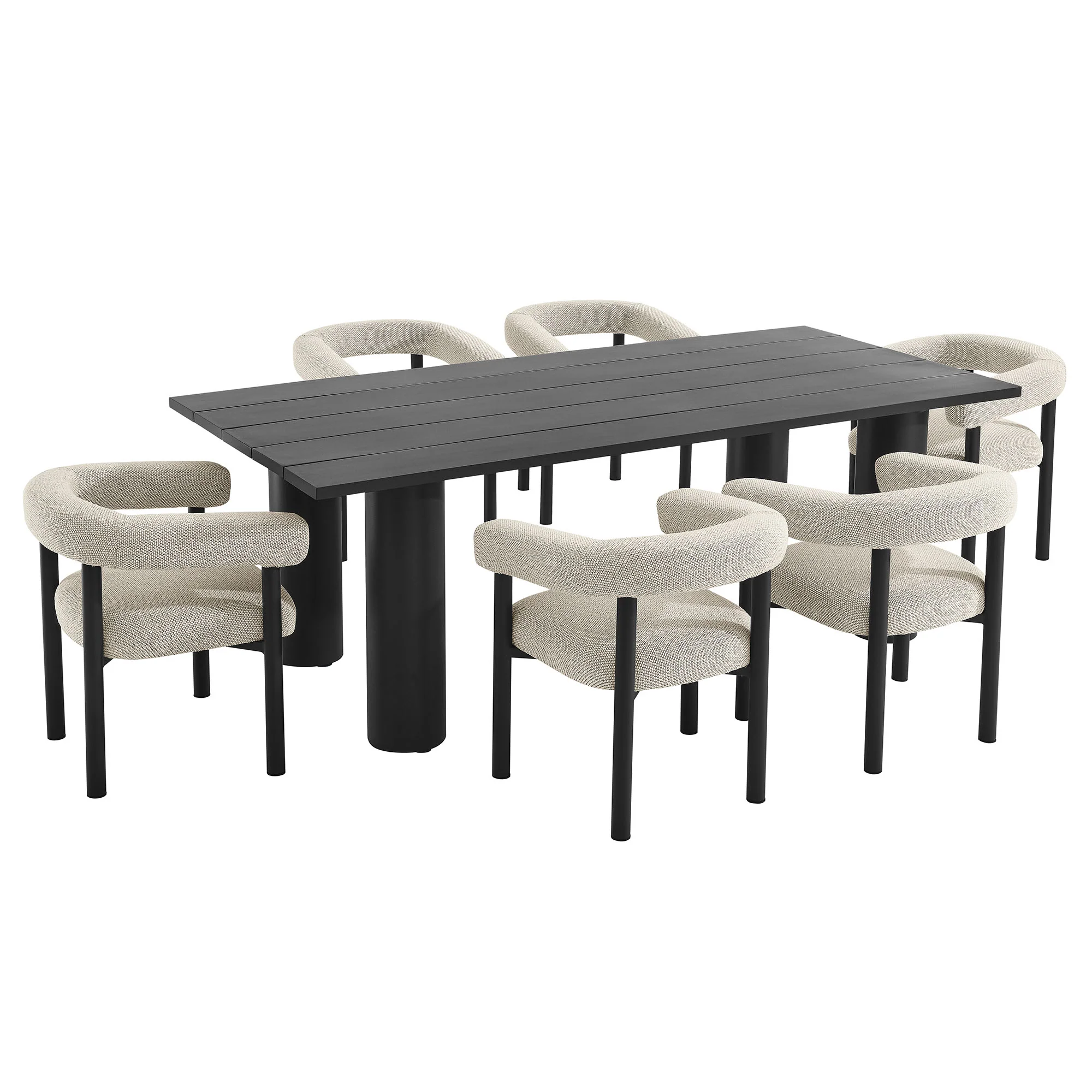 Nautica 7-Piece Rectangular Outdoor Patio Aluminum Dining Table and Chairs Set by Modway - Image 20