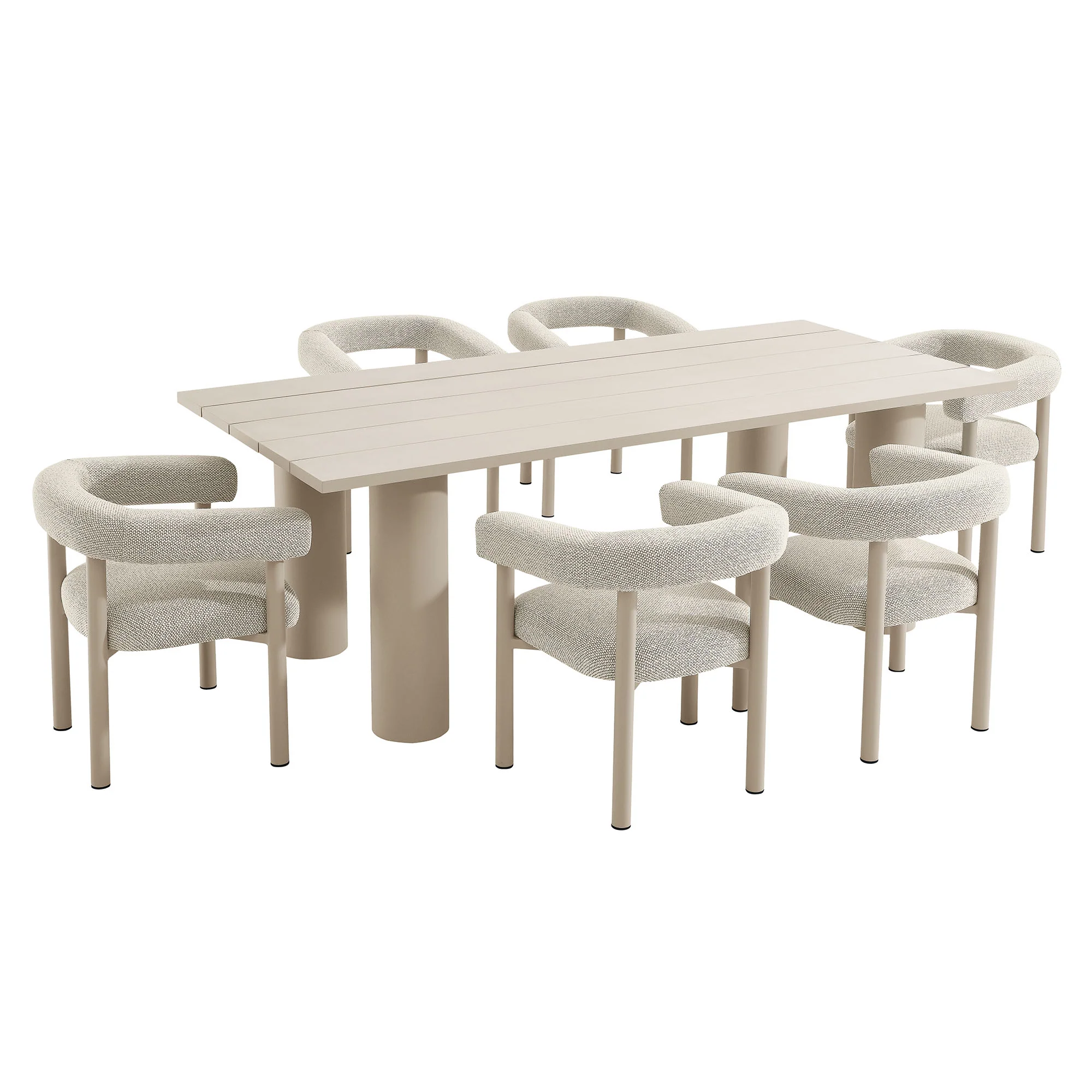 Nautica 7-Piece Rectangular Outdoor Patio Aluminum Dining Table and Chairs Set by Modway - Image 21