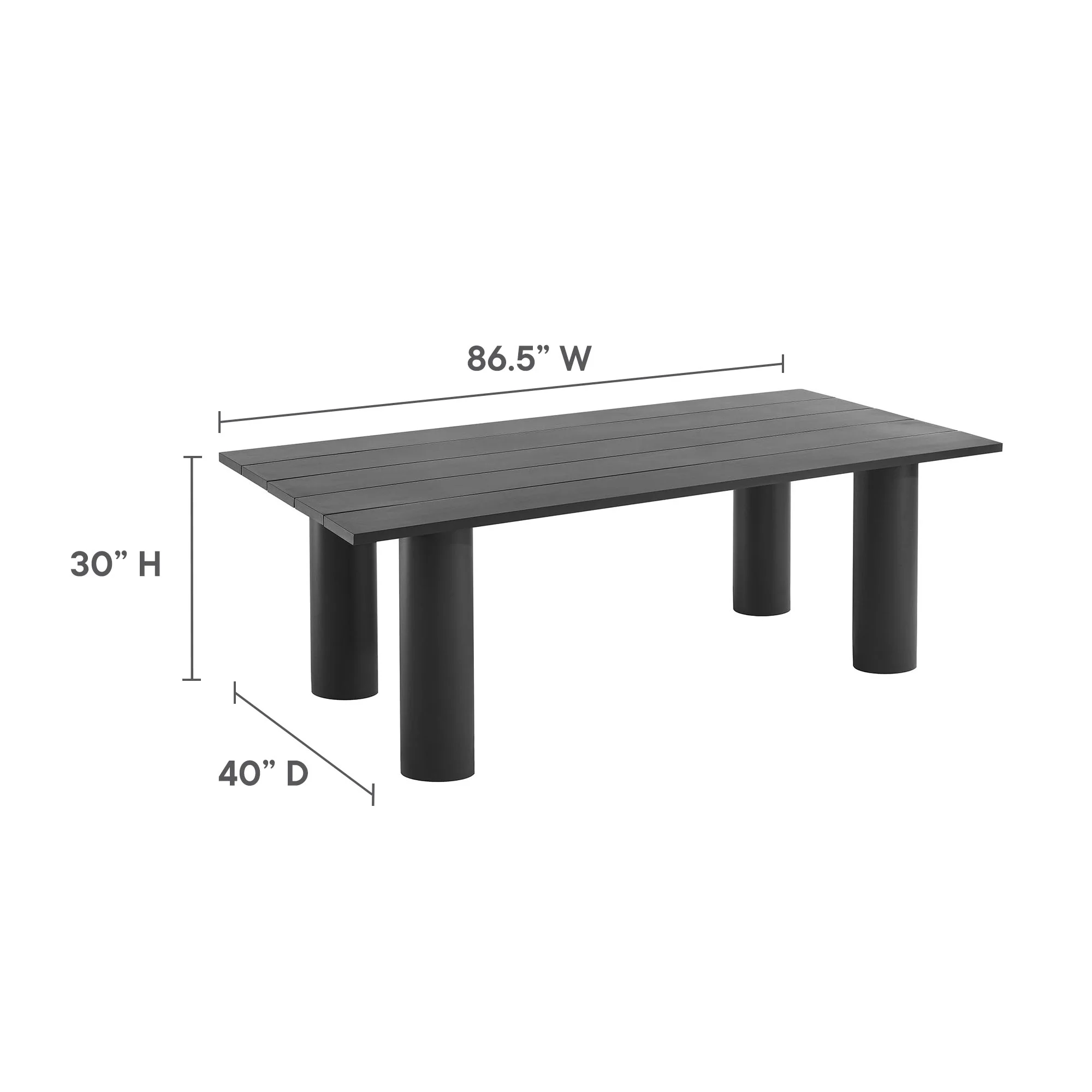 Nautica Outdoor Patio 87" Rectangular Aluminum Dining Table by Modway - Image 12