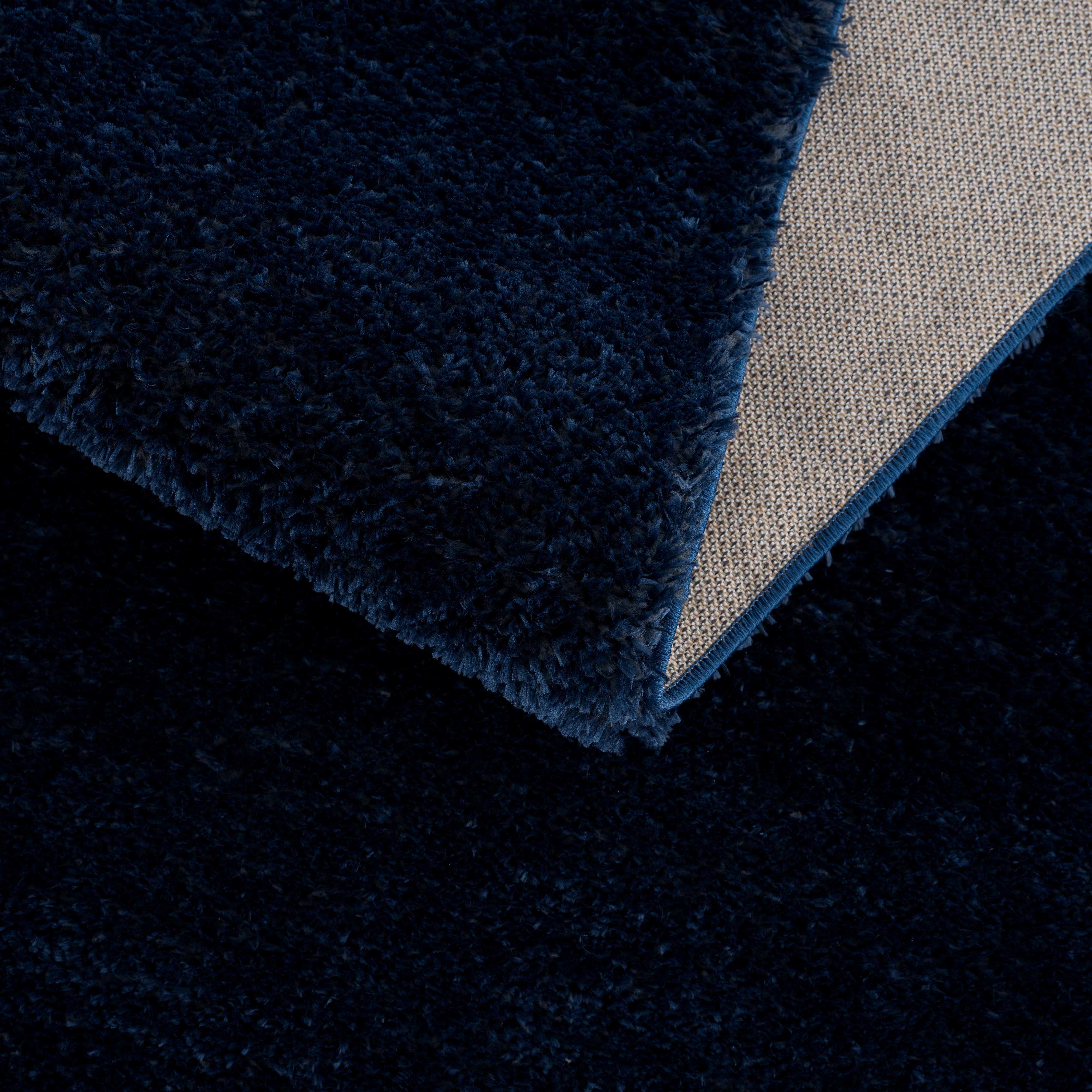 Navero Dark Blue Subtle Wavy Abstract Modern Minimalist Polyester Machine Woven Area Rug - Clearance - Image 13