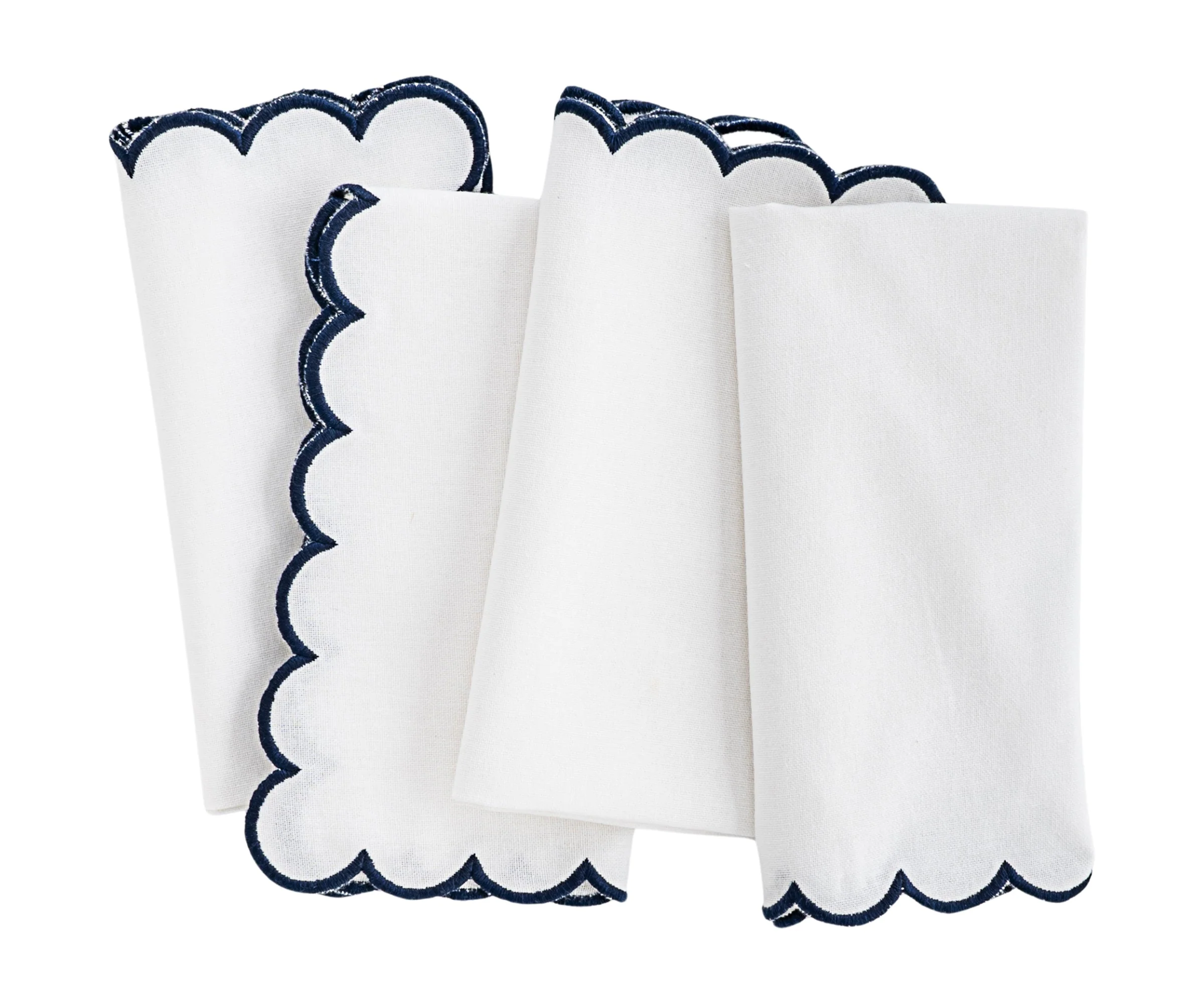 Navy and White Cloth Napkins - Image 2
