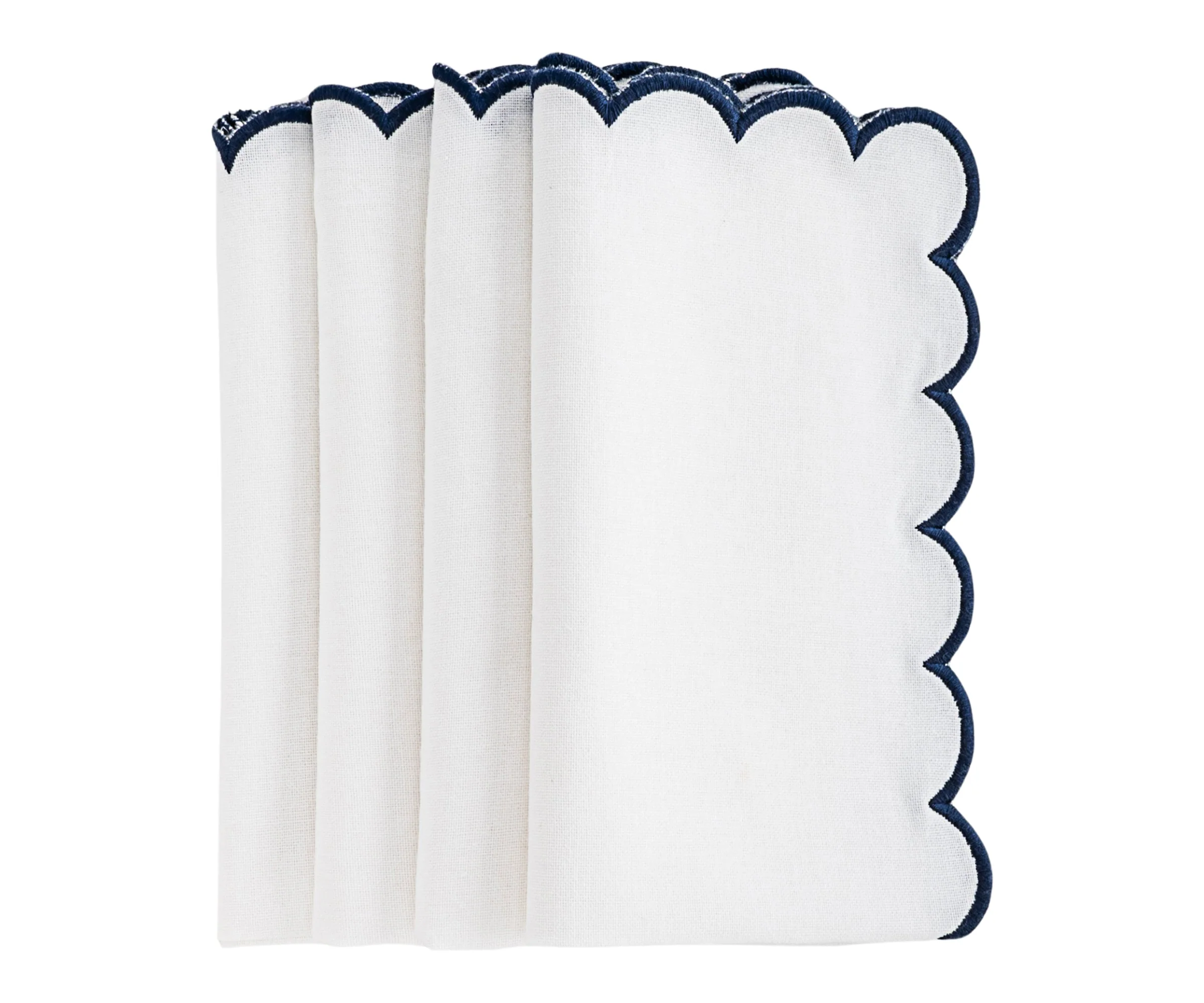 Navy and White Cloth Napkins - Image 4