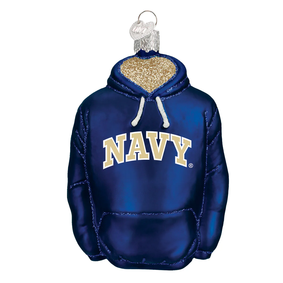 Navy Hoodie Christmas Ornament - Image 3