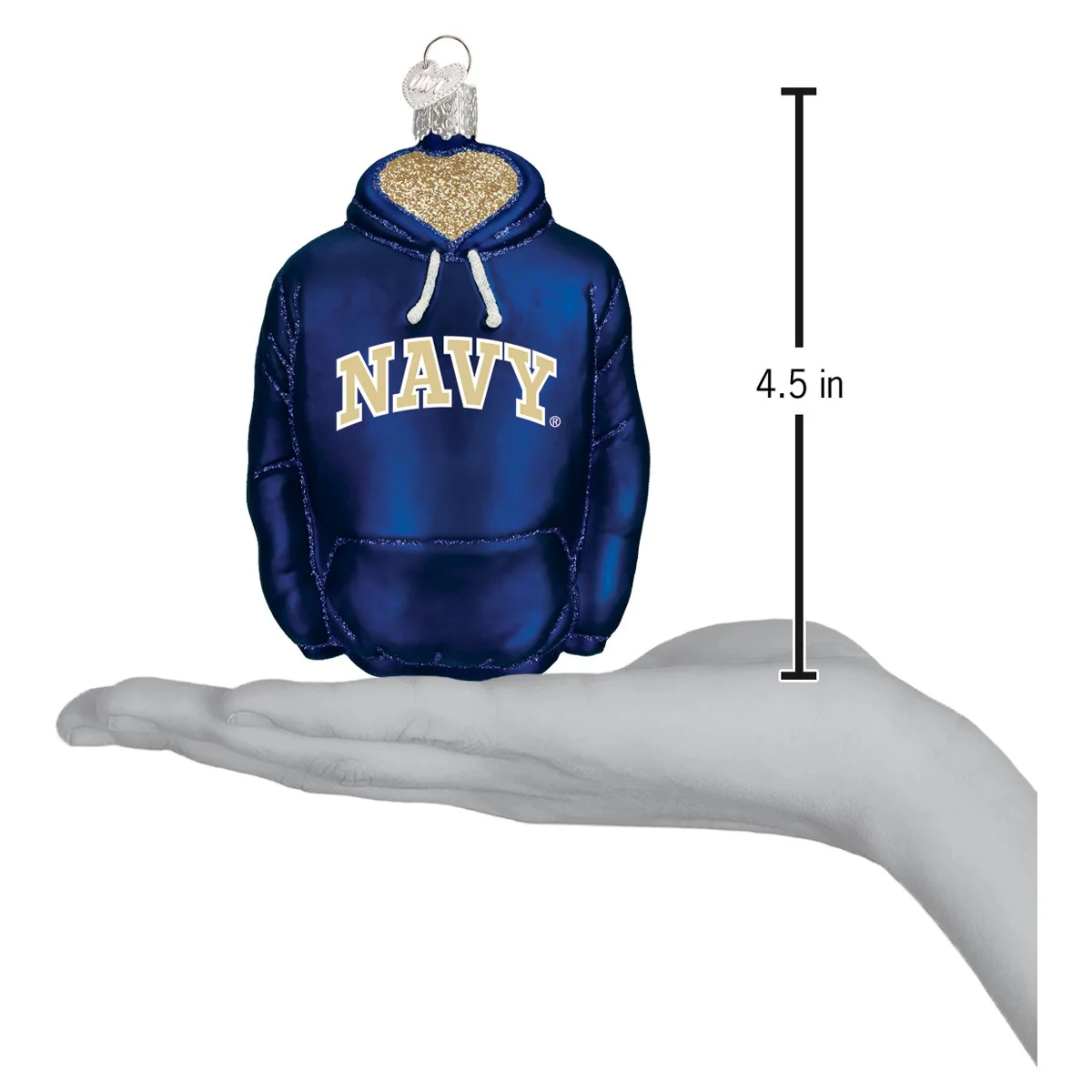 Navy Hoodie Christmas Ornament - Image 4