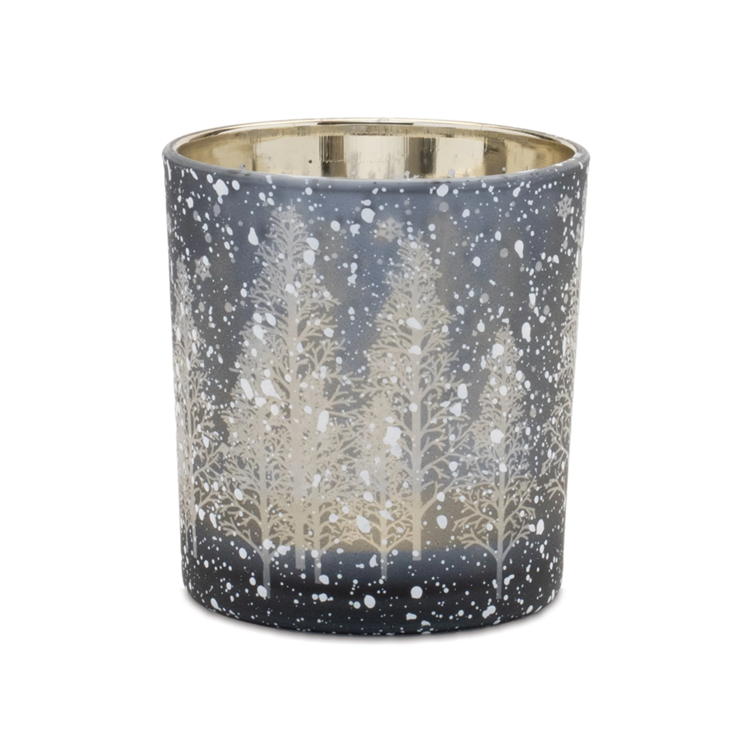 Navy Pine Tree Glass Votive Holder (Set of 3) - Image 3