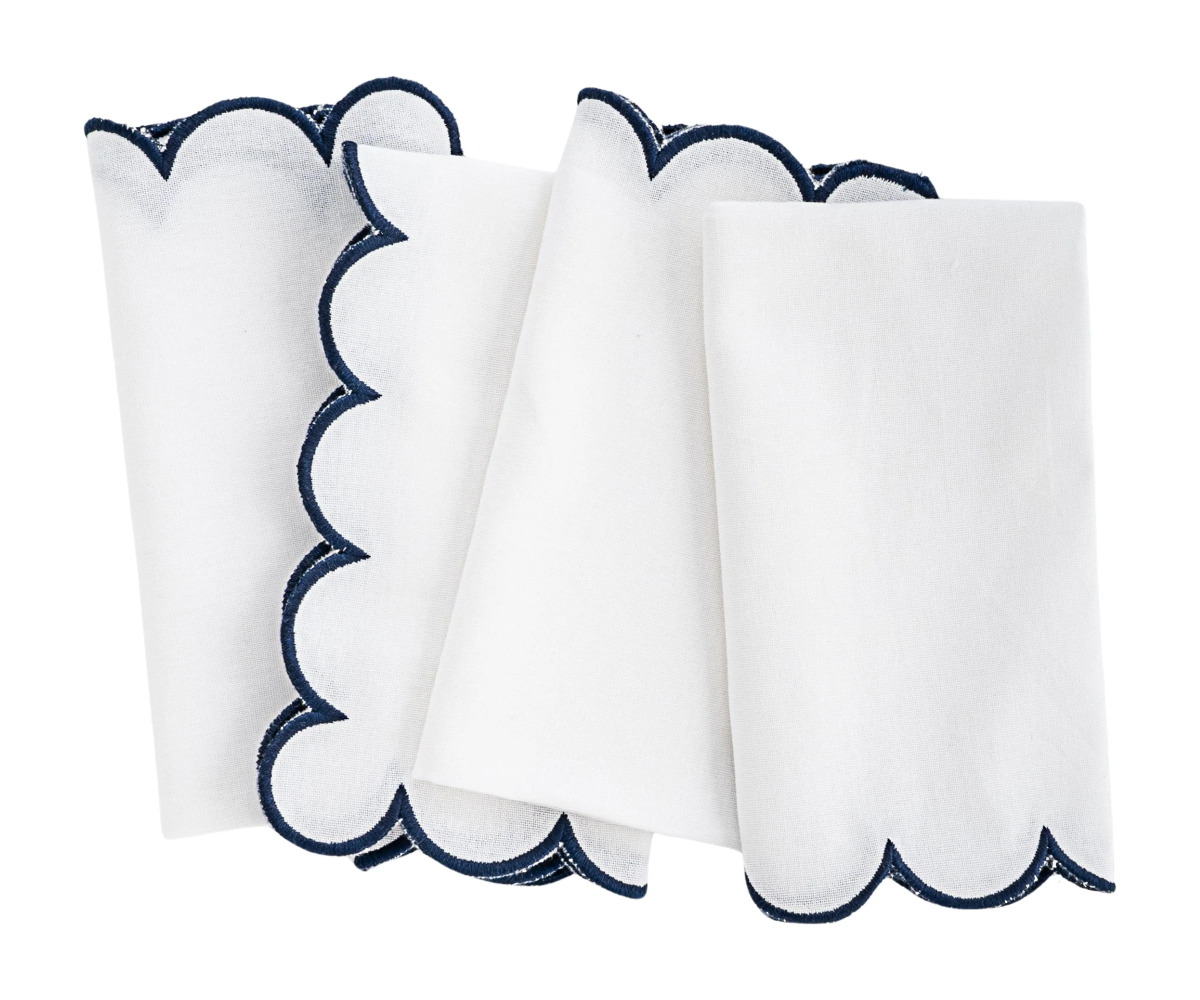Navy Scalloped Edge Napkins - LongWave - Image 2
