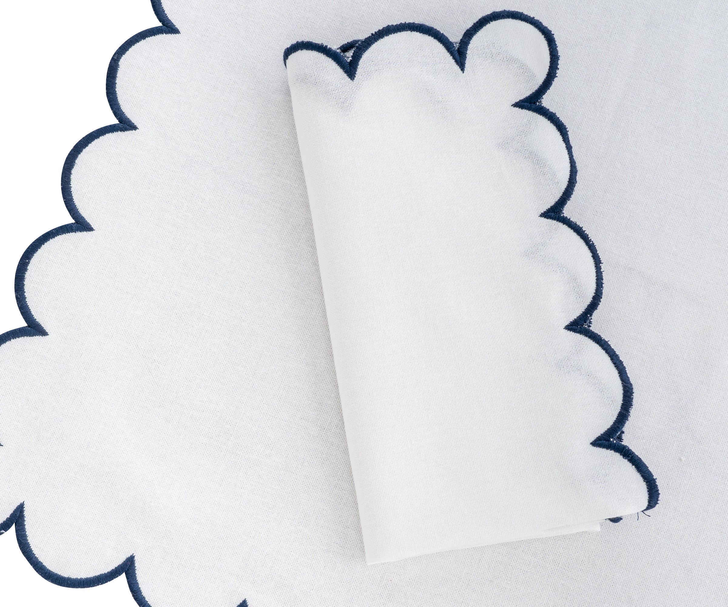 Navy Scalloped Edge Napkins - LongWave - Image 3