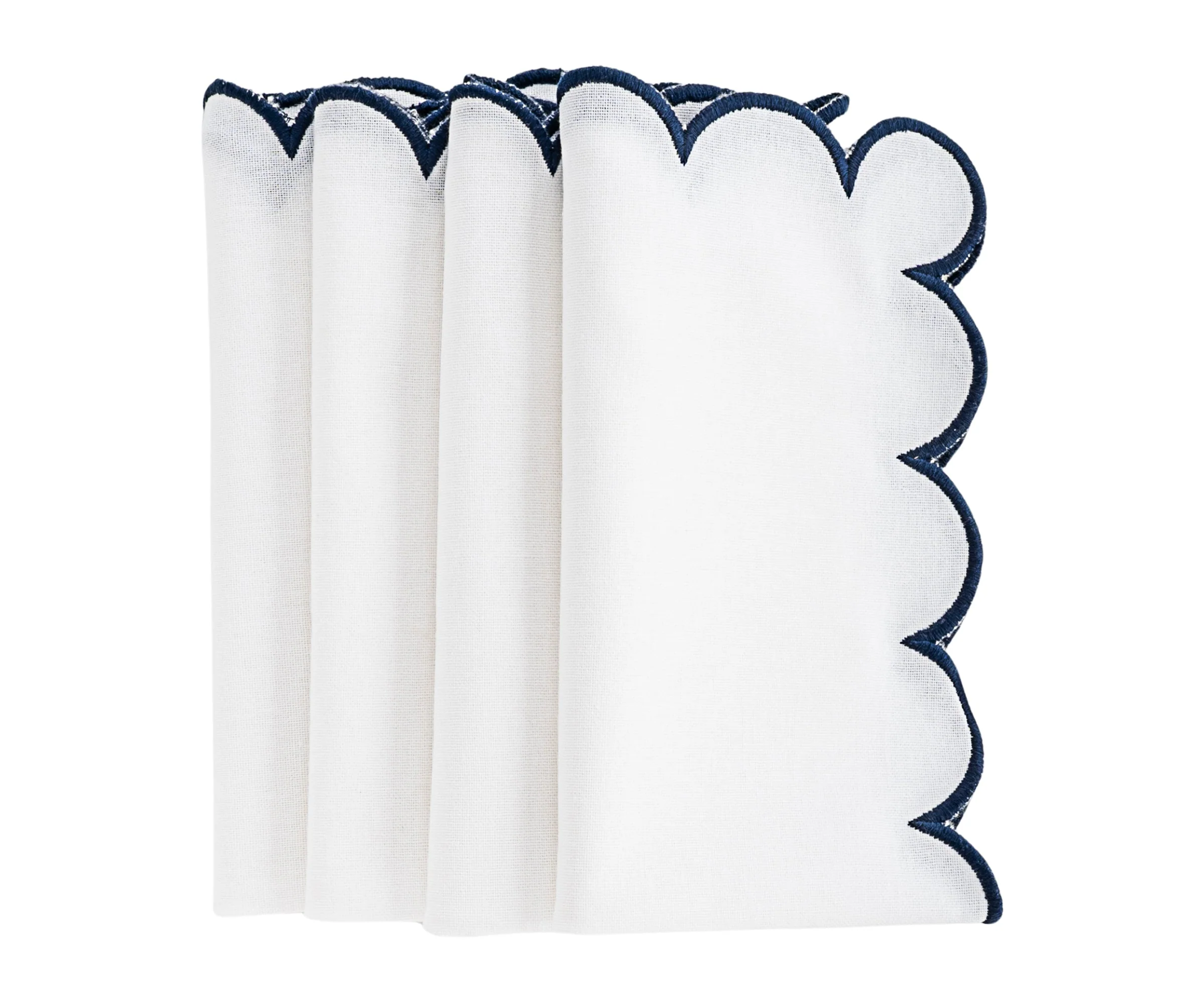 Navy Scalloped Edge Napkins - LongWave - Image 4
