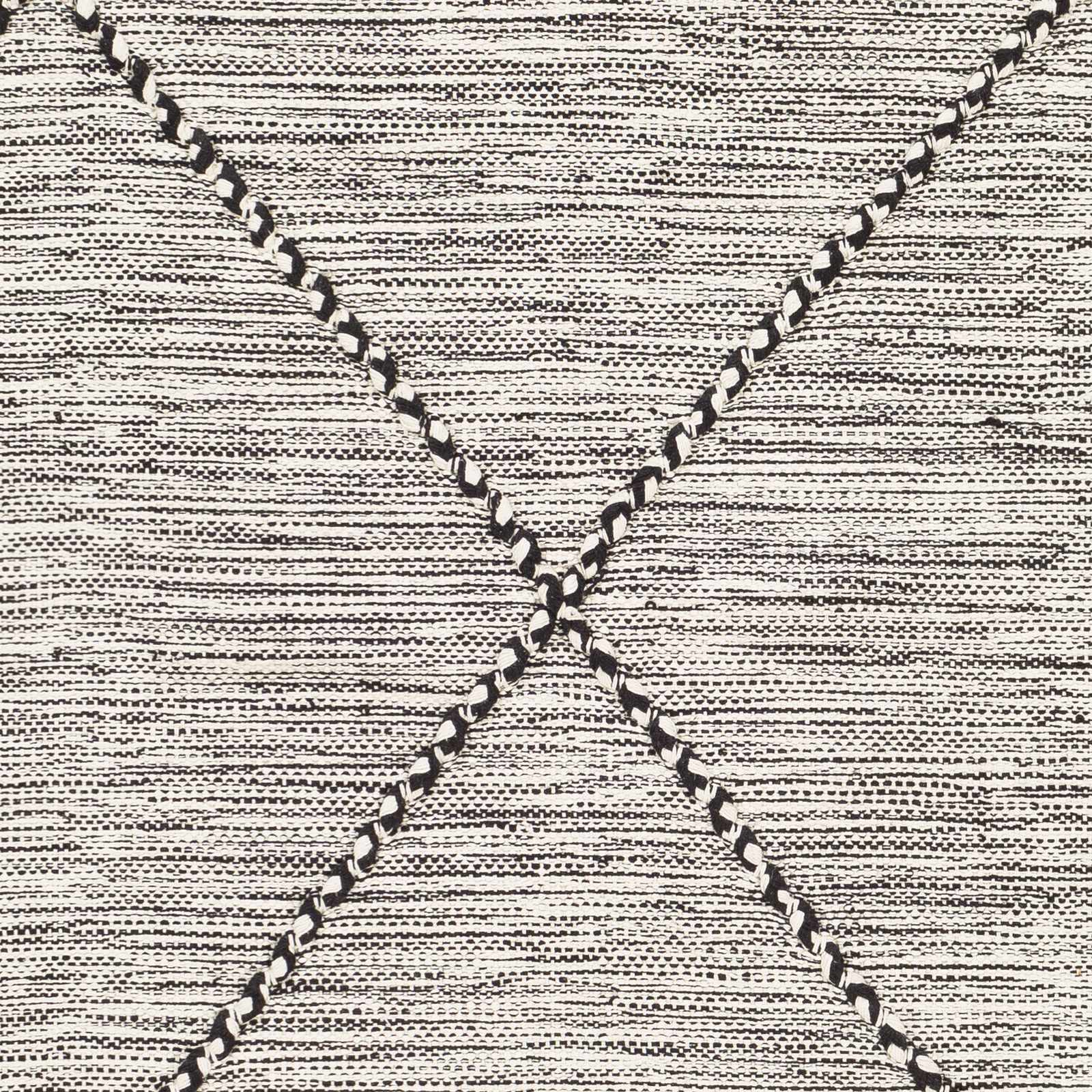 Neal Black/Cream Trellis Cotton Rug with Tassels - Clearance - Image 7
