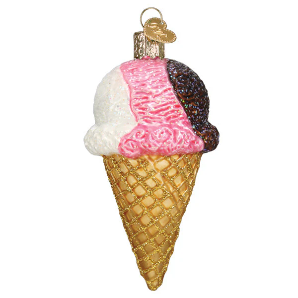 Neapolitan Ice Cream Cone Ornament - Image 5